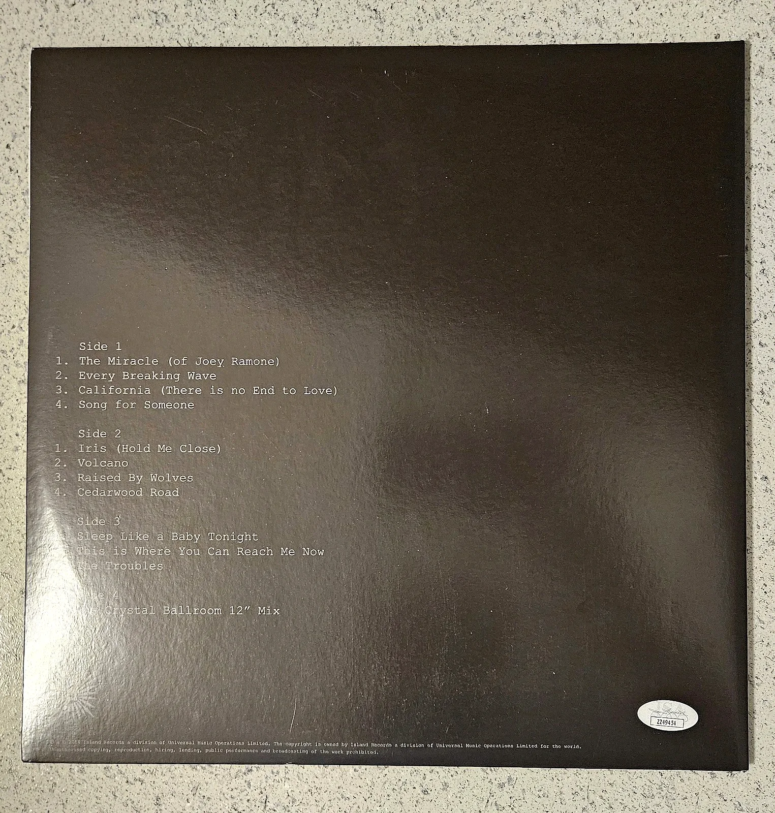 U2 BONO / The Edge Signed Autographed Songs Of Innocence Vinyl Record LP JSA LOA, изображение 4