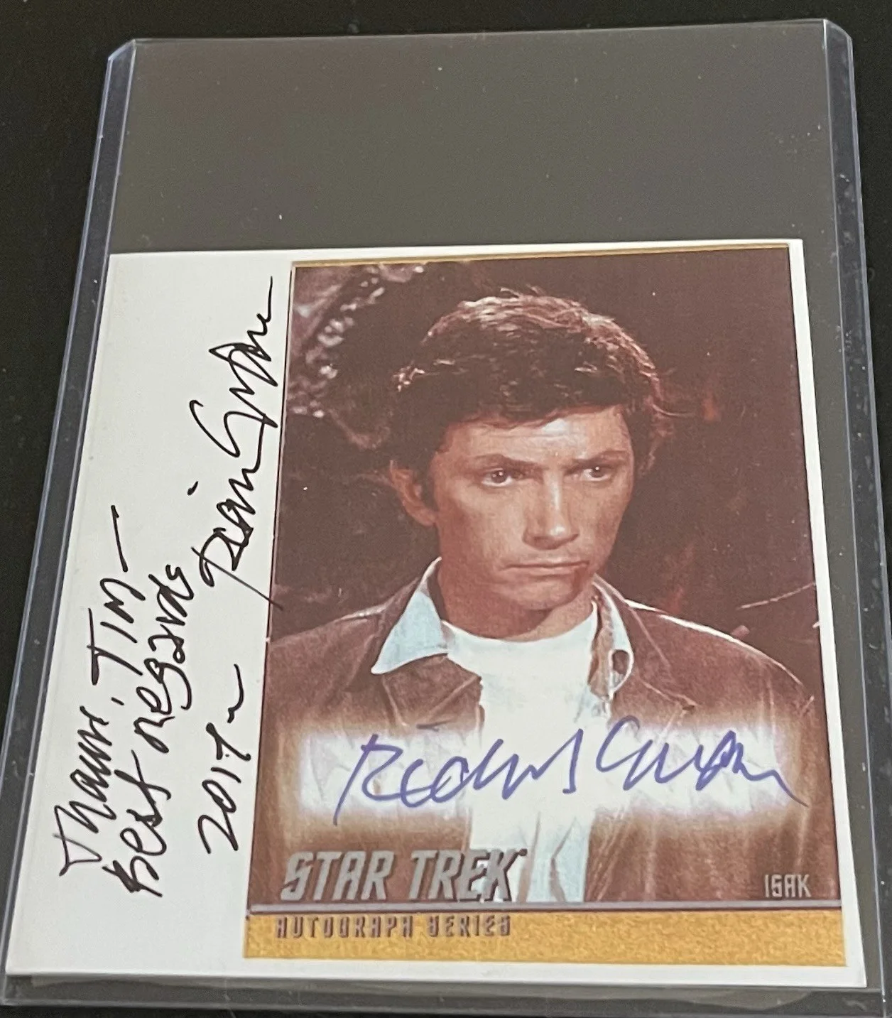Richard Evans aka Isak Star Trek Promo Card 3x3 Mini Photo w/ COA & Top Loader, image 2