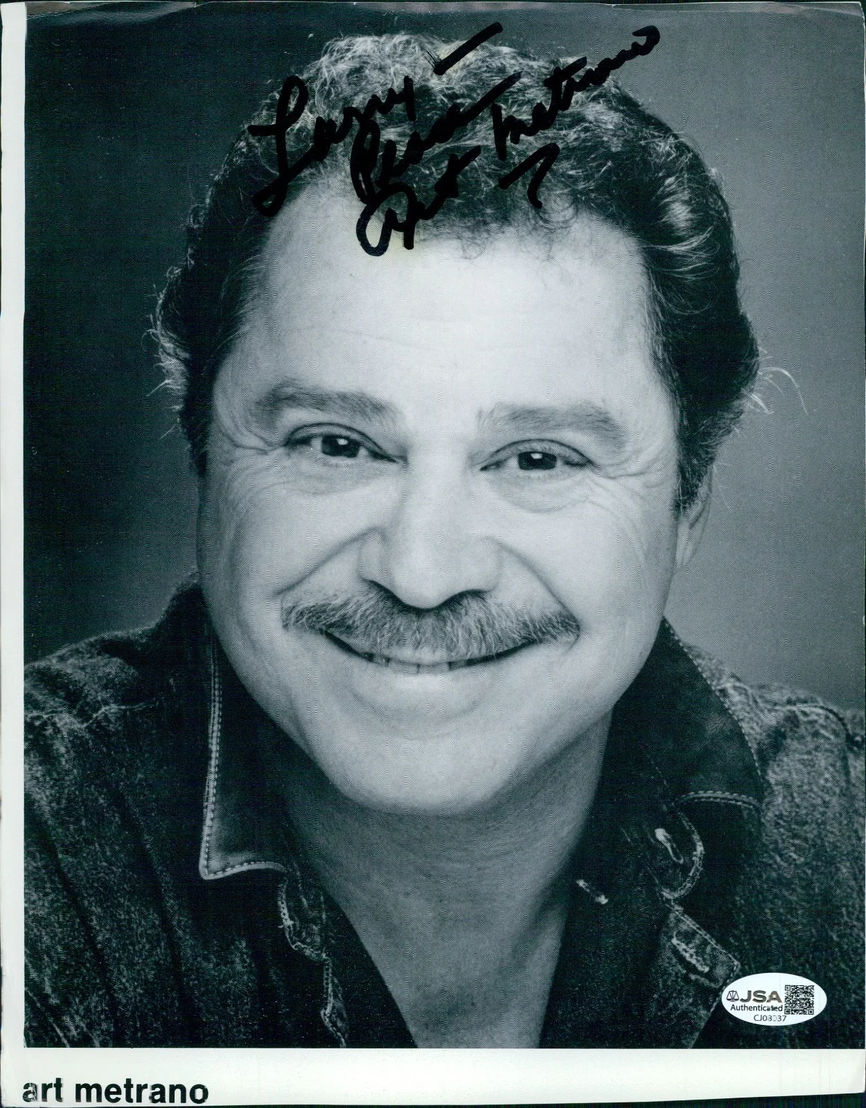Art Metrano — Art Metrano Actor Signed 8.25x10.5 Cut Page Photo JSA Authenticated Creases