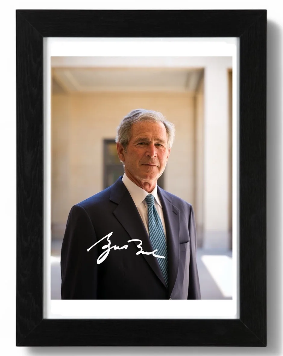 George W Bush Signed Autograph PHOTO Pre Print 6x4/A4/ Framed, изображение 3