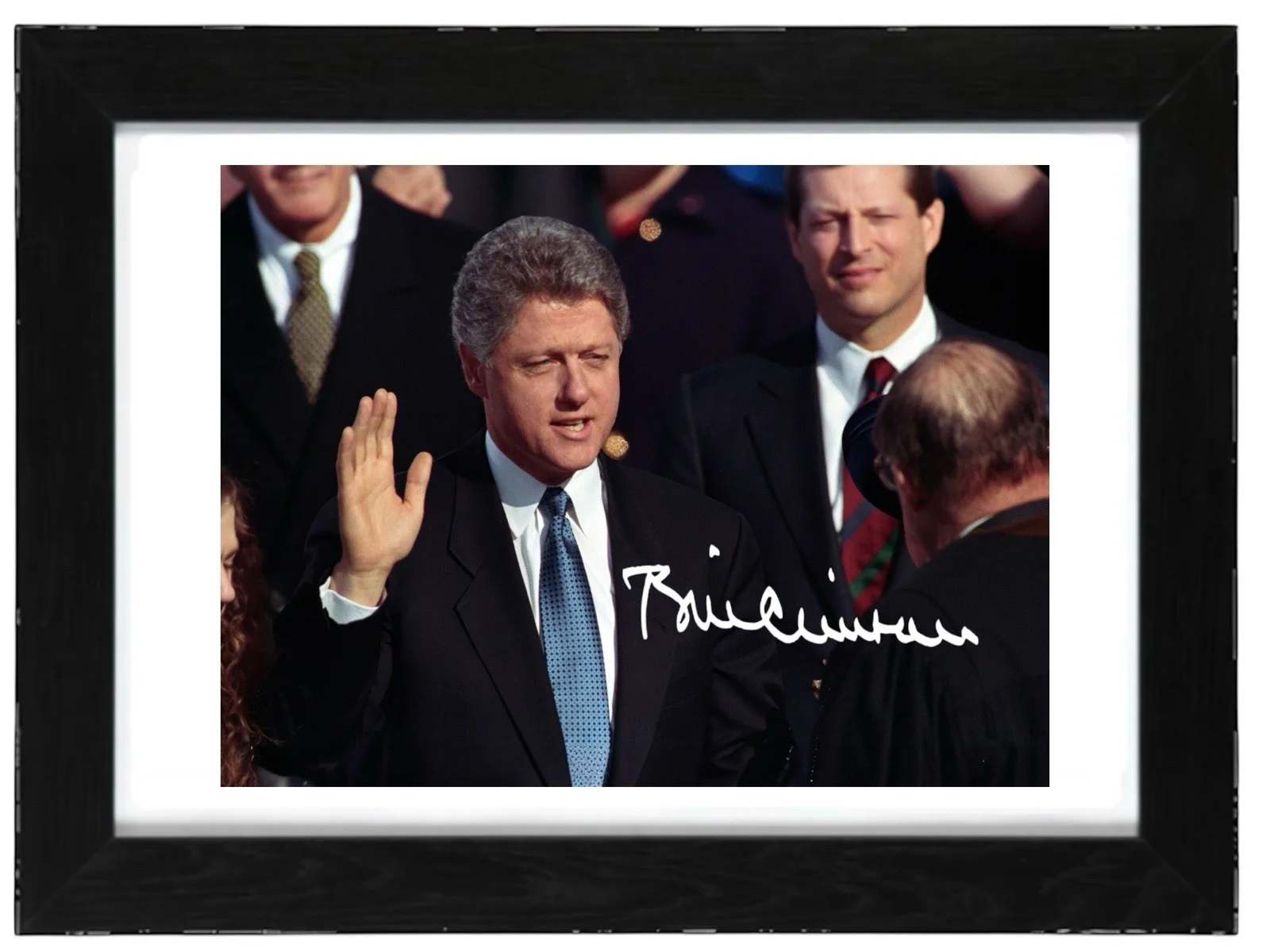 Bill Clinton Signed Autograph PHOTO Pre Print 6x4/A4/ Framed, image 2
