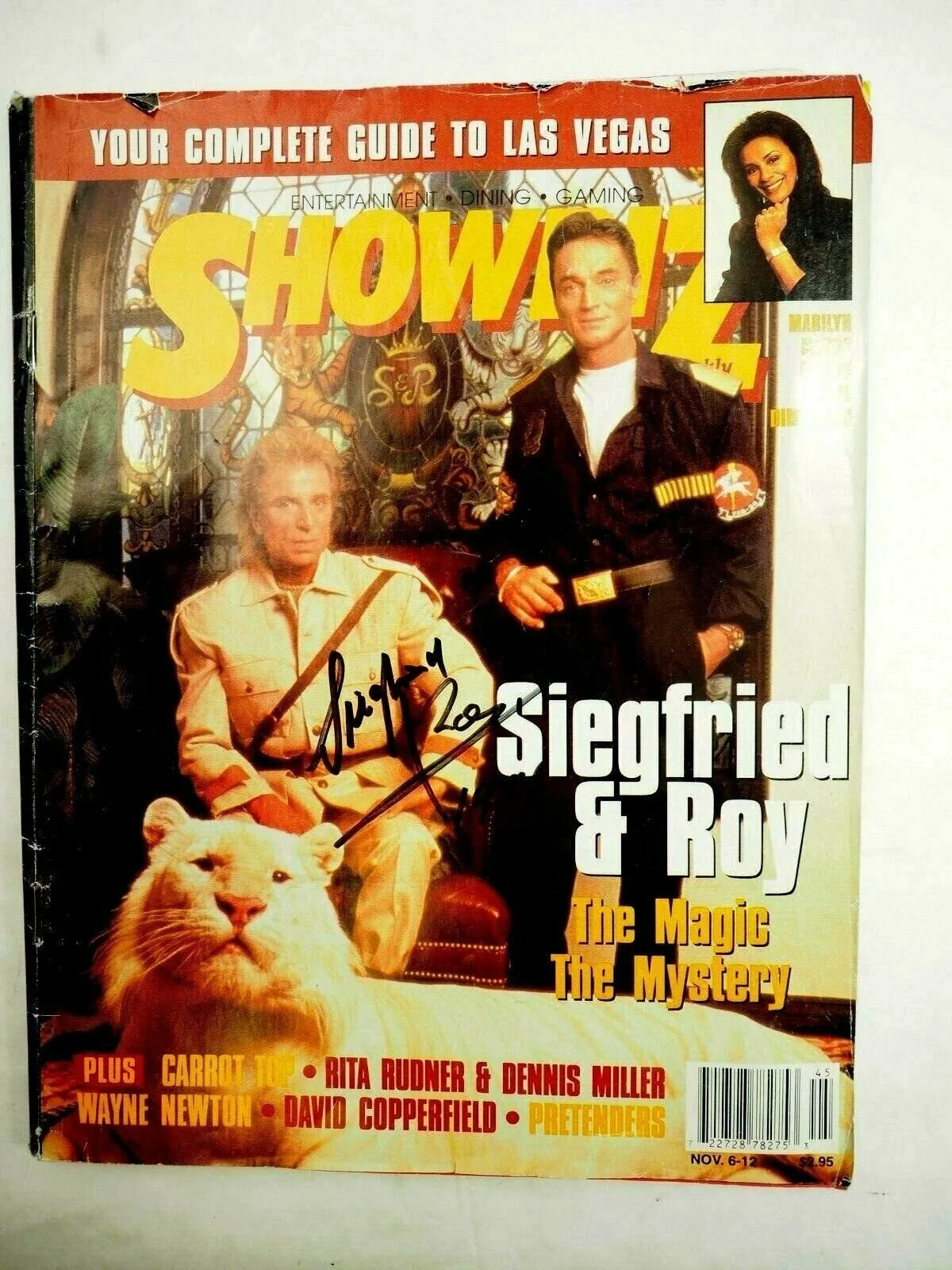 Siegfried & Roy Autographed Signed ShowTime Magazine Las Vegas Guide 1994, изображение 2