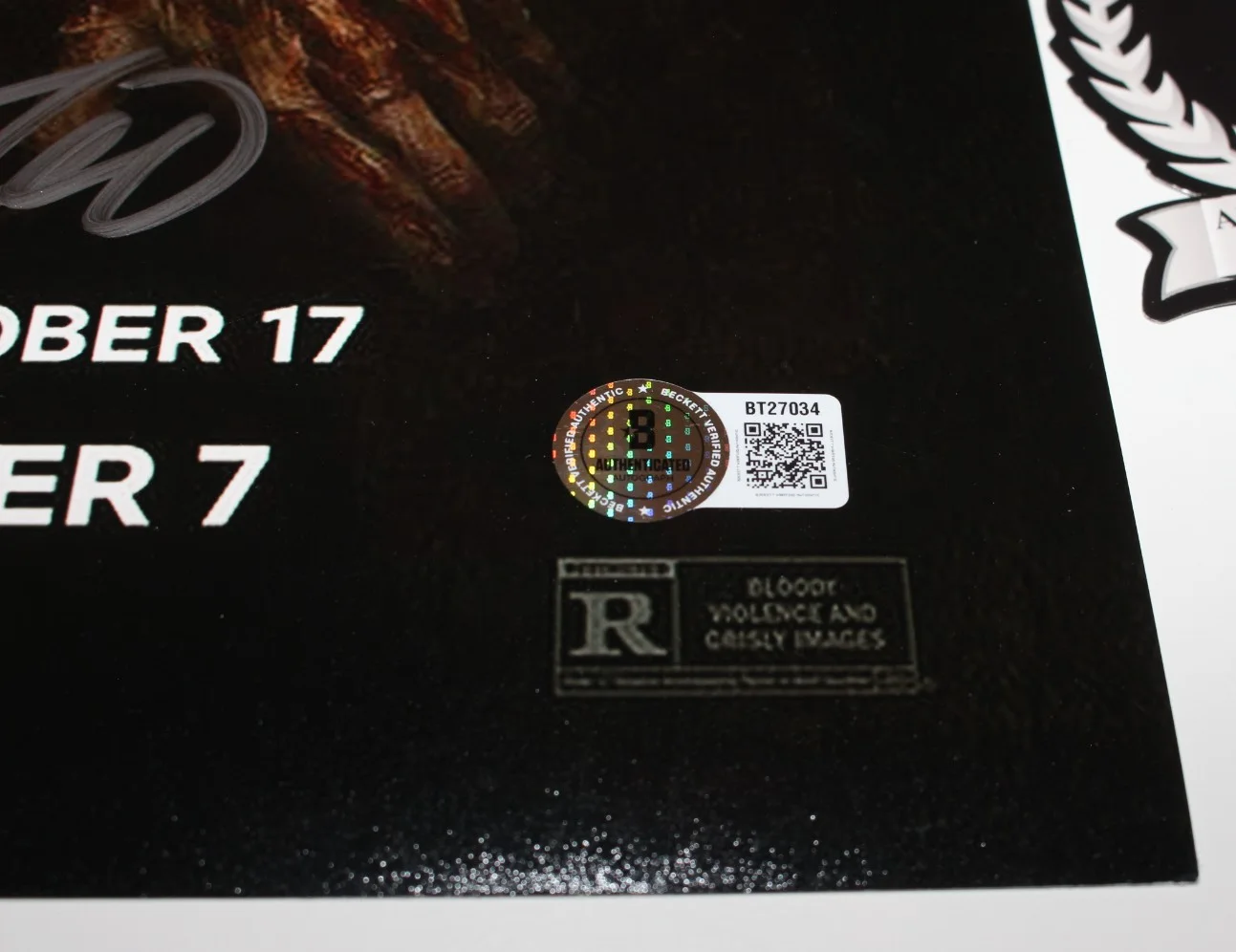 DIRECTOR GUILLERMO DEL TORO SIGNED FRANKENSTEIN 12x18 MOVIE POSTER BECKETT COA, изображение 3
