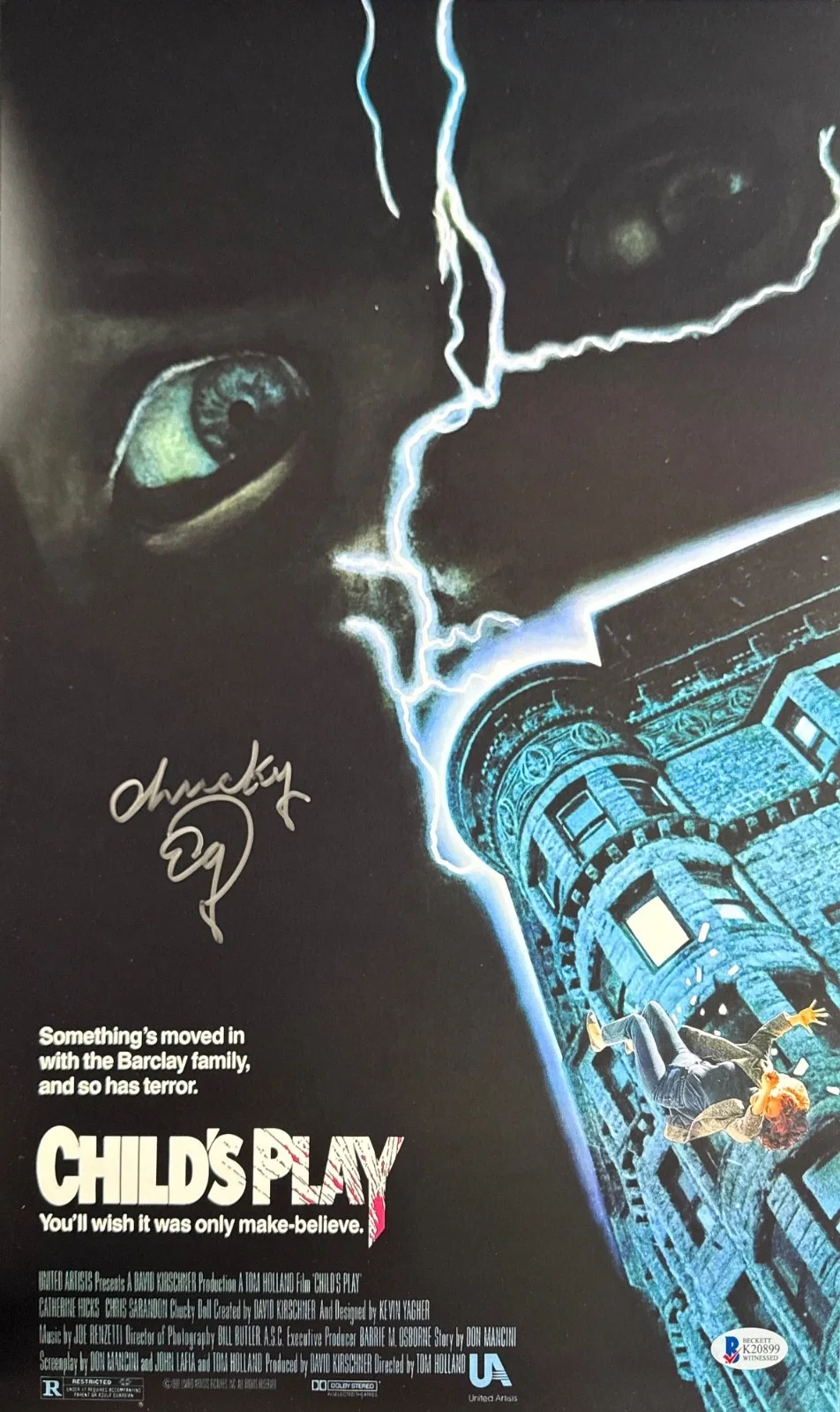 Ed Gale — Ed Gale Signed 11x17 Childs Play Movie Poster BAS K20899, изображение 2