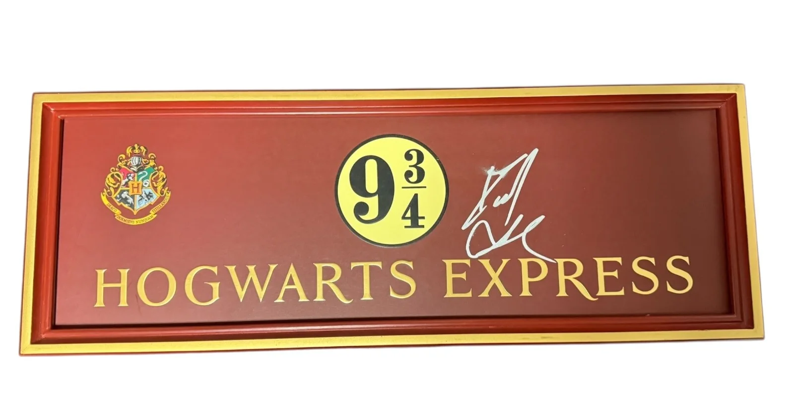 DANIEL RADCLIFFE — DANIEL RADCLIFFE SIGNED HARRY POTTER HOGWARTS EXPRESS TRAIN PLATFORM SIGN BAS, image 2