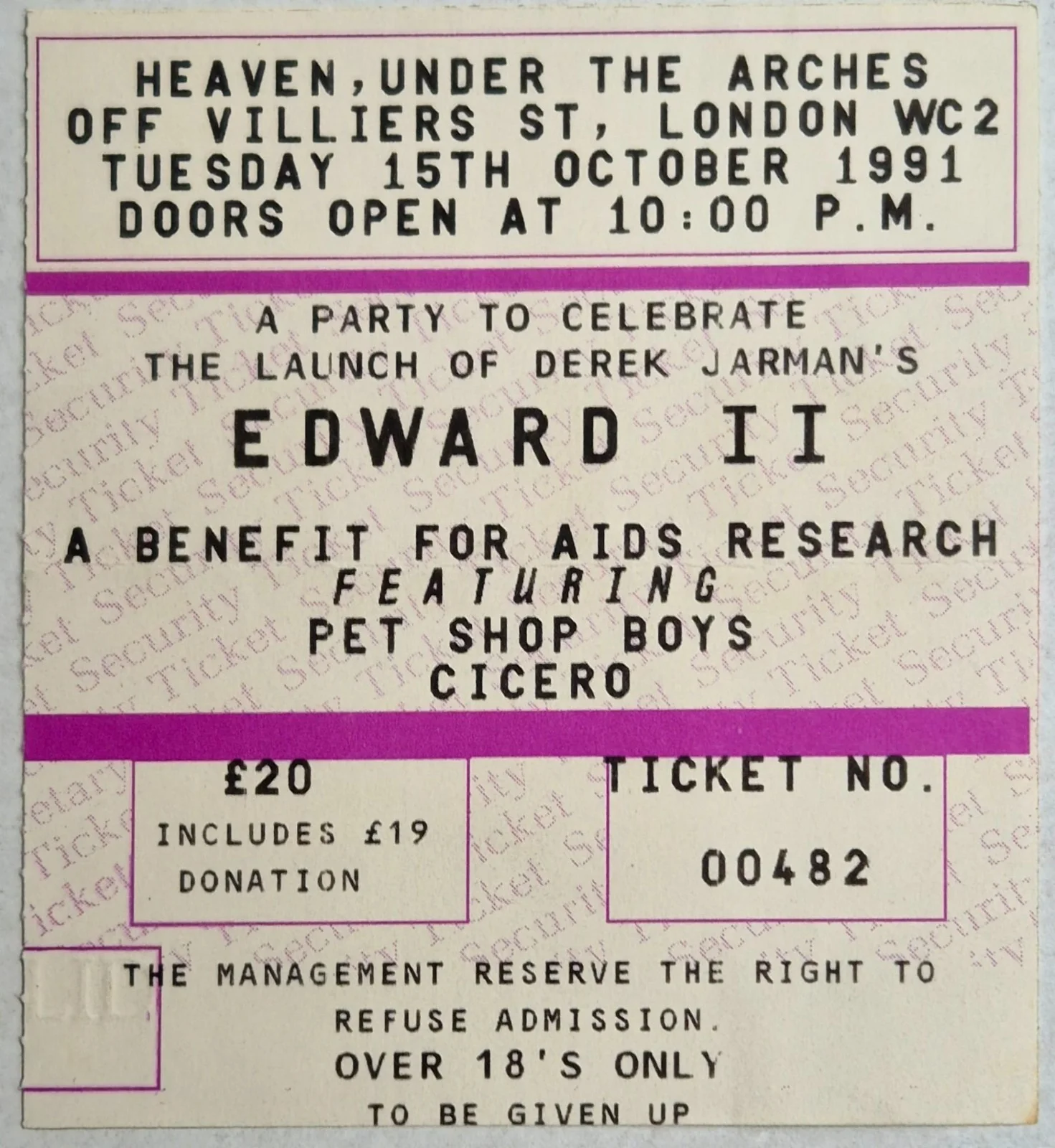 EDWARD II Premiere Invite, Program, flyer & Ticket - DEREK JARMAN Pet Shop Boys, image 4