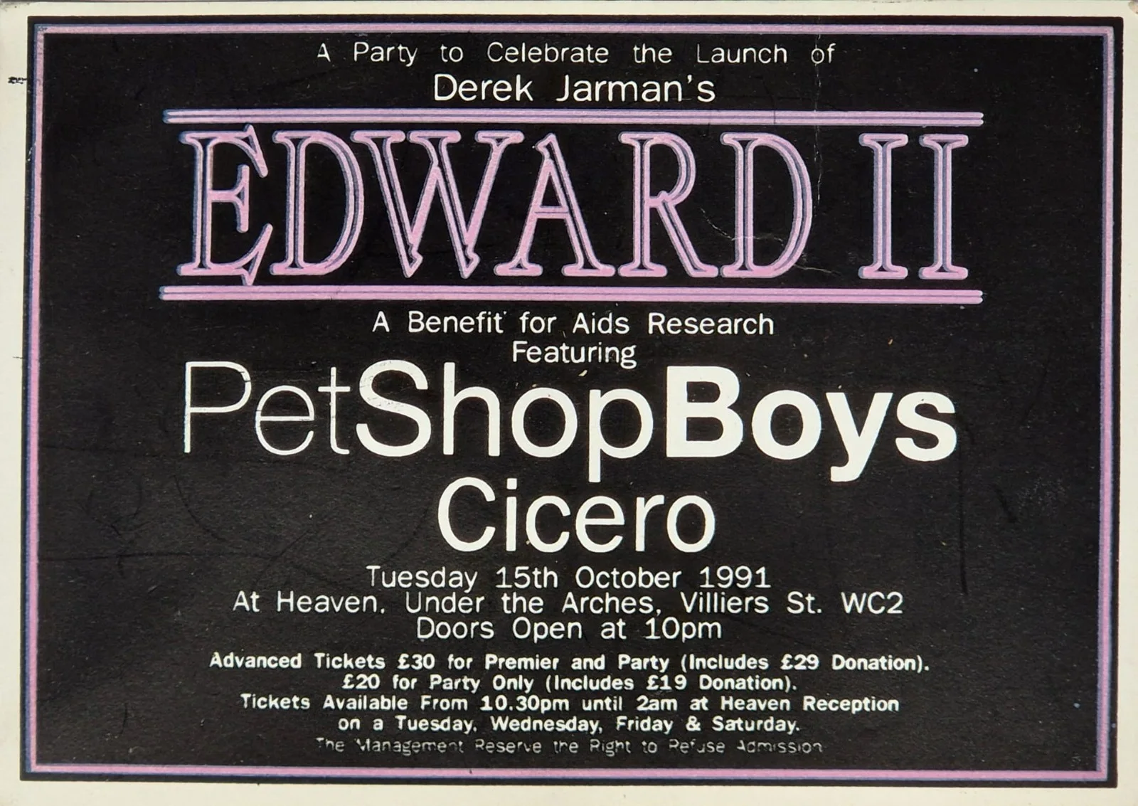 EDWARD II Premiere Invite, Program, flyer & Ticket - DEREK JARMAN Pet Shop Boys, image 5