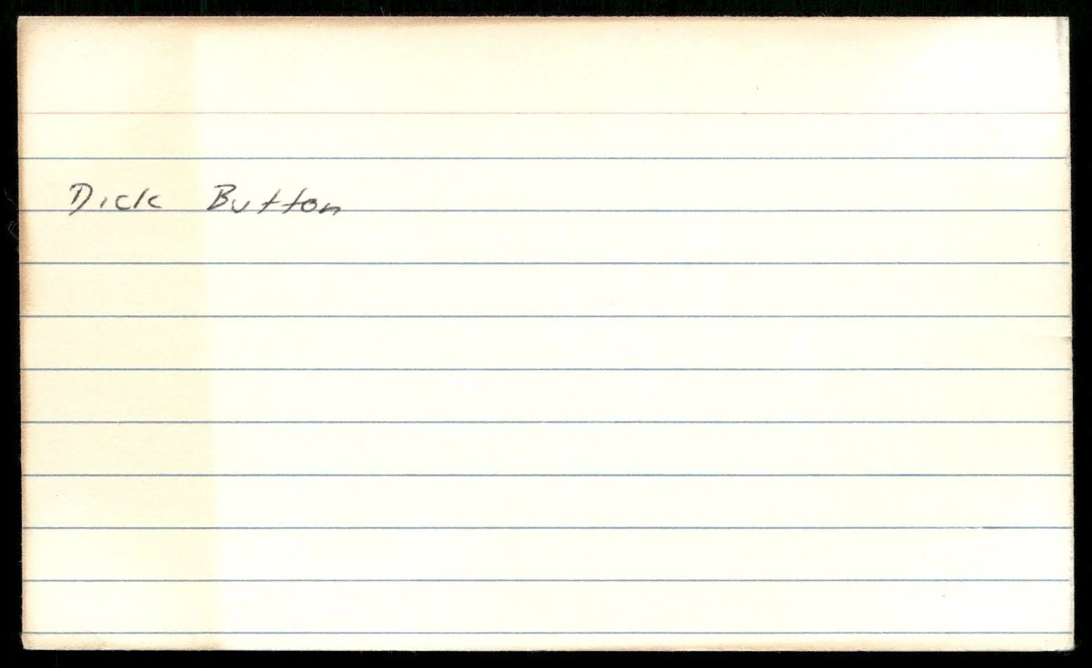 Dick Button Figure Skater Signed Vintage Index Card -Beautiful Autograph, изображение 2