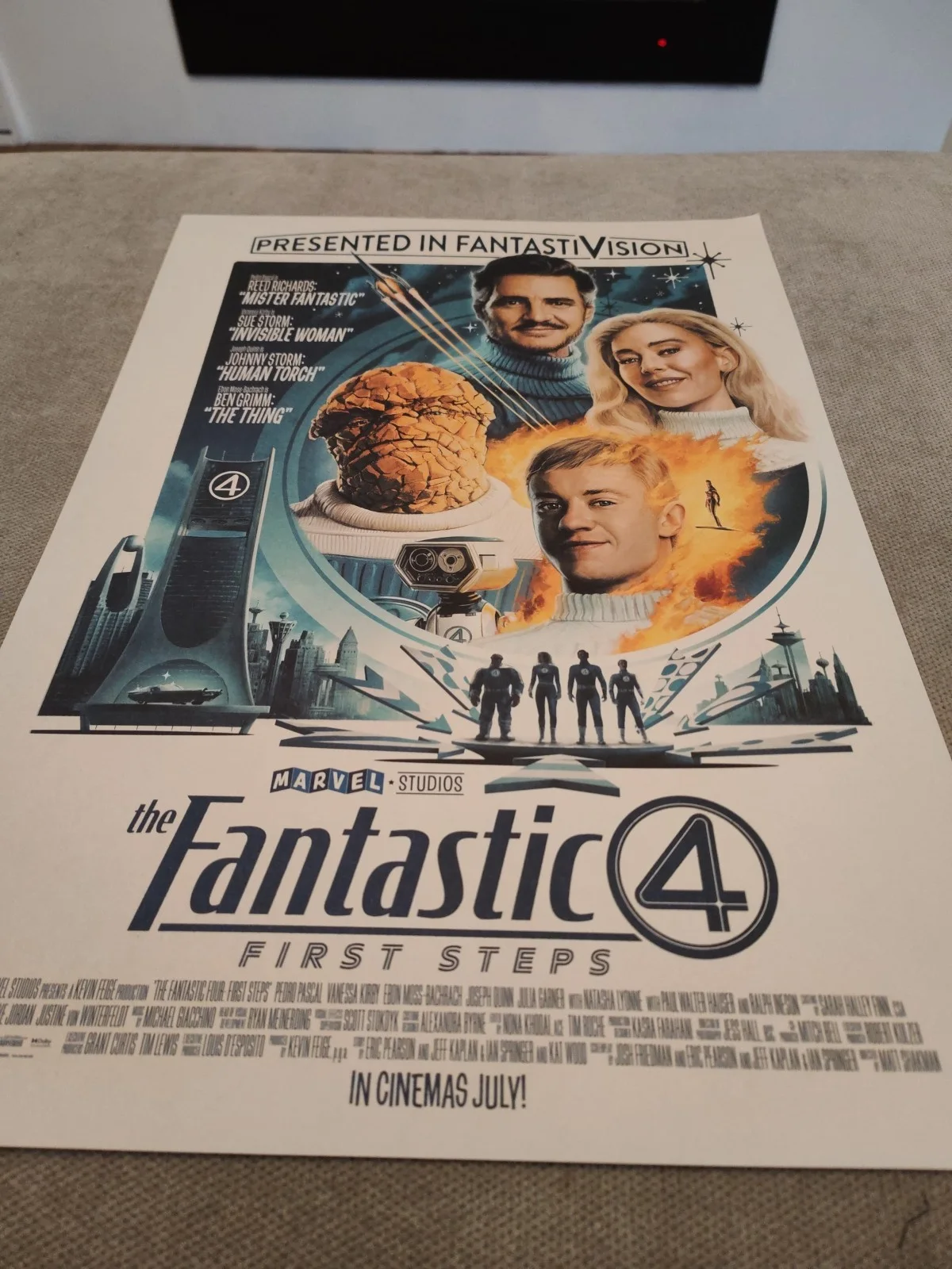 The Fantastic 4 First Steps Poster Card Marvel Cinema Poster Release Date 42x29, image 2