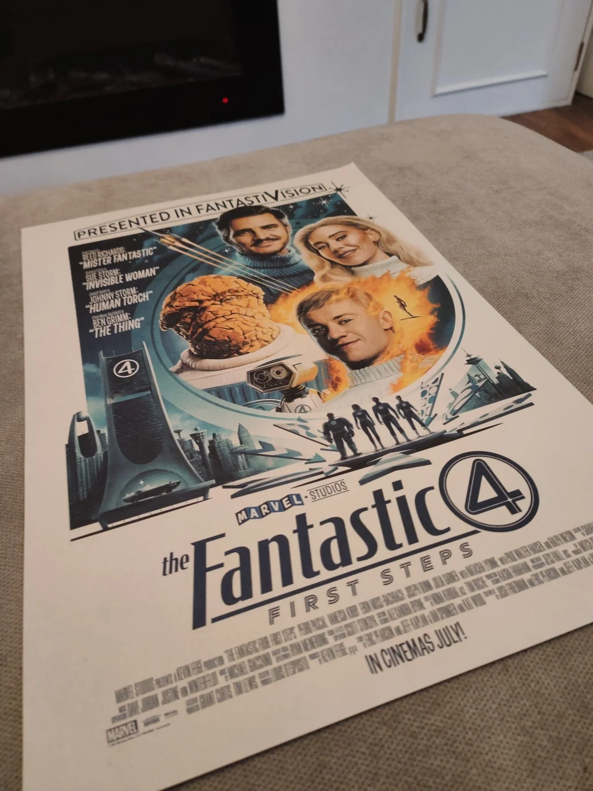 The Fantastic 4 First Steps Poster Card Marvel Cinema Poster Release Date 42x29, image 3