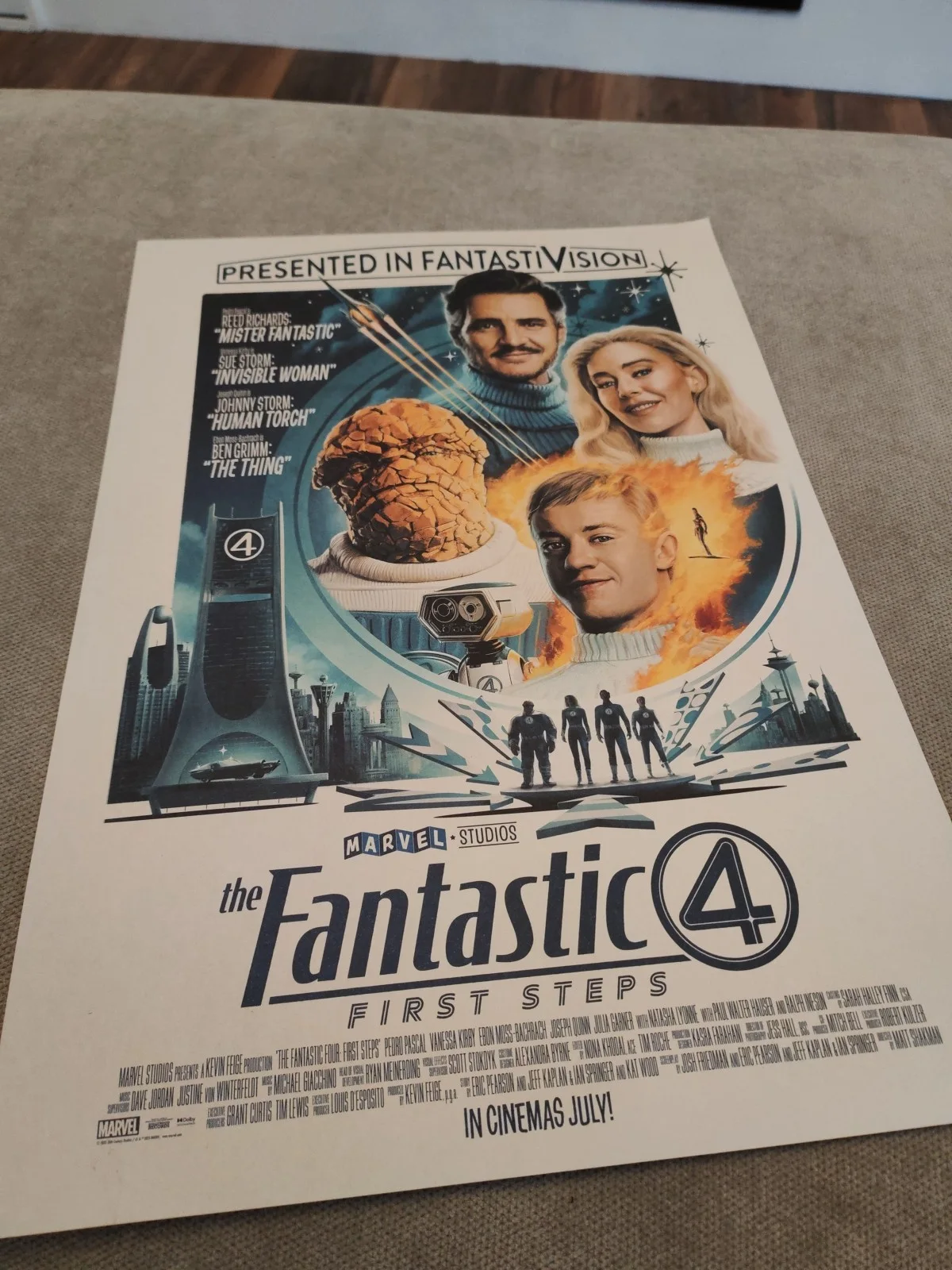 The Fantastic 4 First Steps Poster Card Marvel Cinema Poster Release Date 42x29, image 5