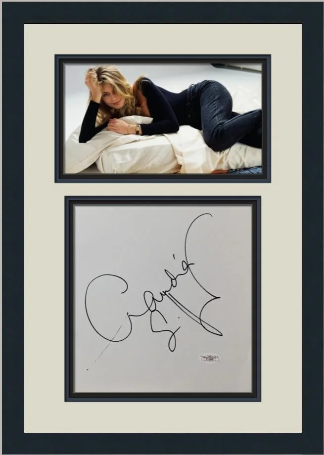 Claudia Schiffer — Claudia Schiffer Supermodel/Actress Signed Celebrity Art Custom Framed JSA, image 2