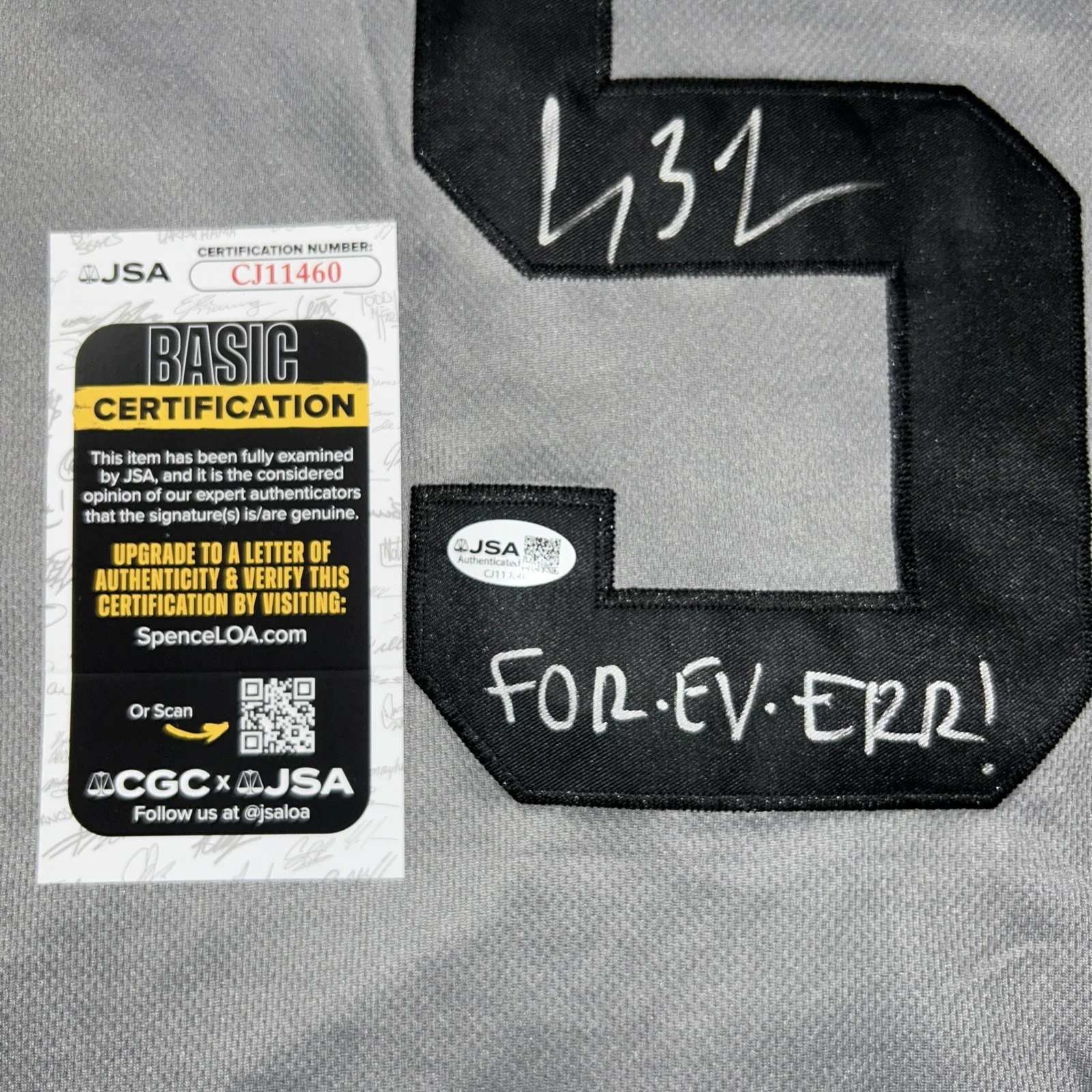 Chauncey Leopardi — Chauncey Leopardi Sandlot Signed Jersey JSA COA W/ Squints Inscription Proof, image 4