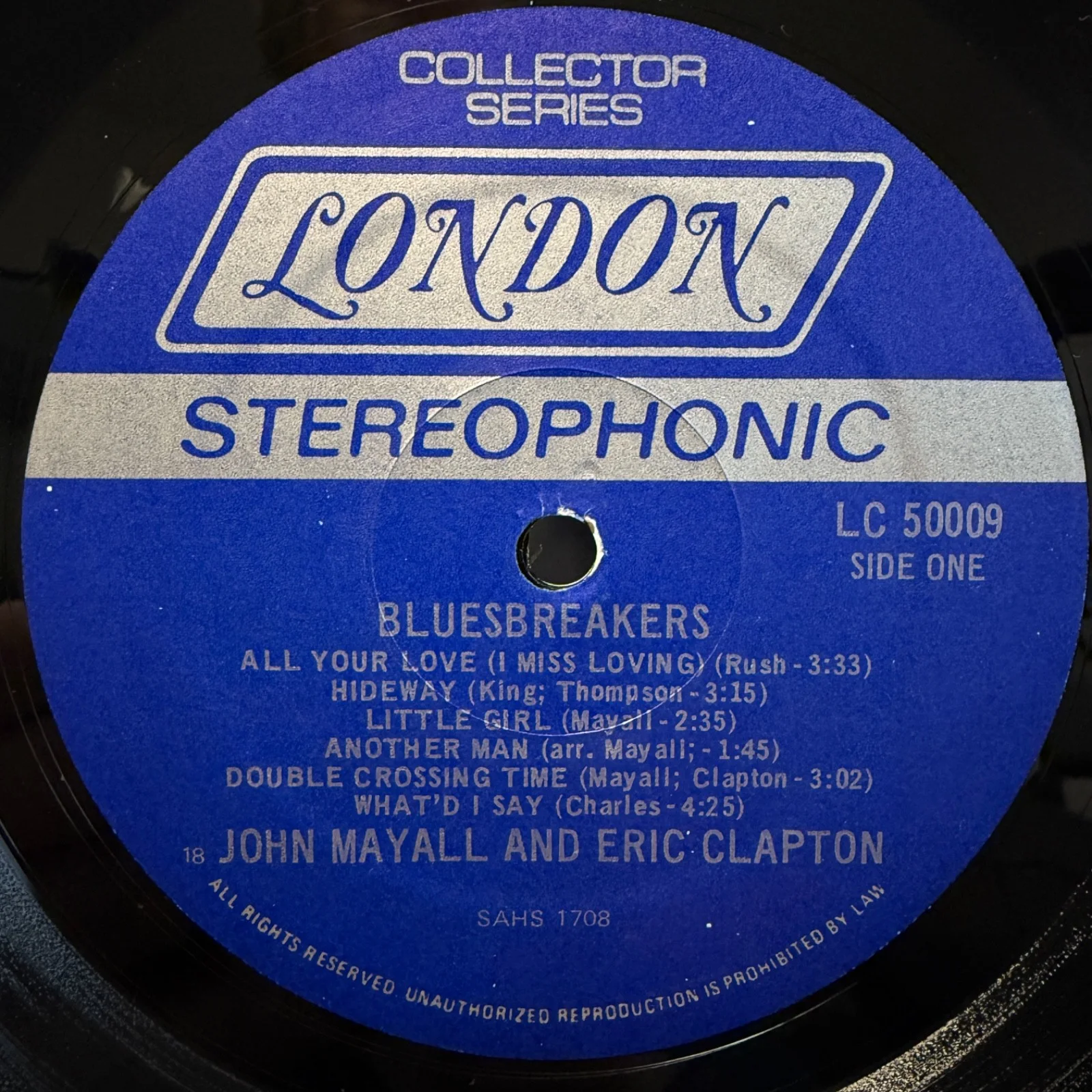 JOHN MAYALL WITH ERIC CLAPTON "Blues Breakers" AUTOGRAPHED by John USA vinyl LP, image 5