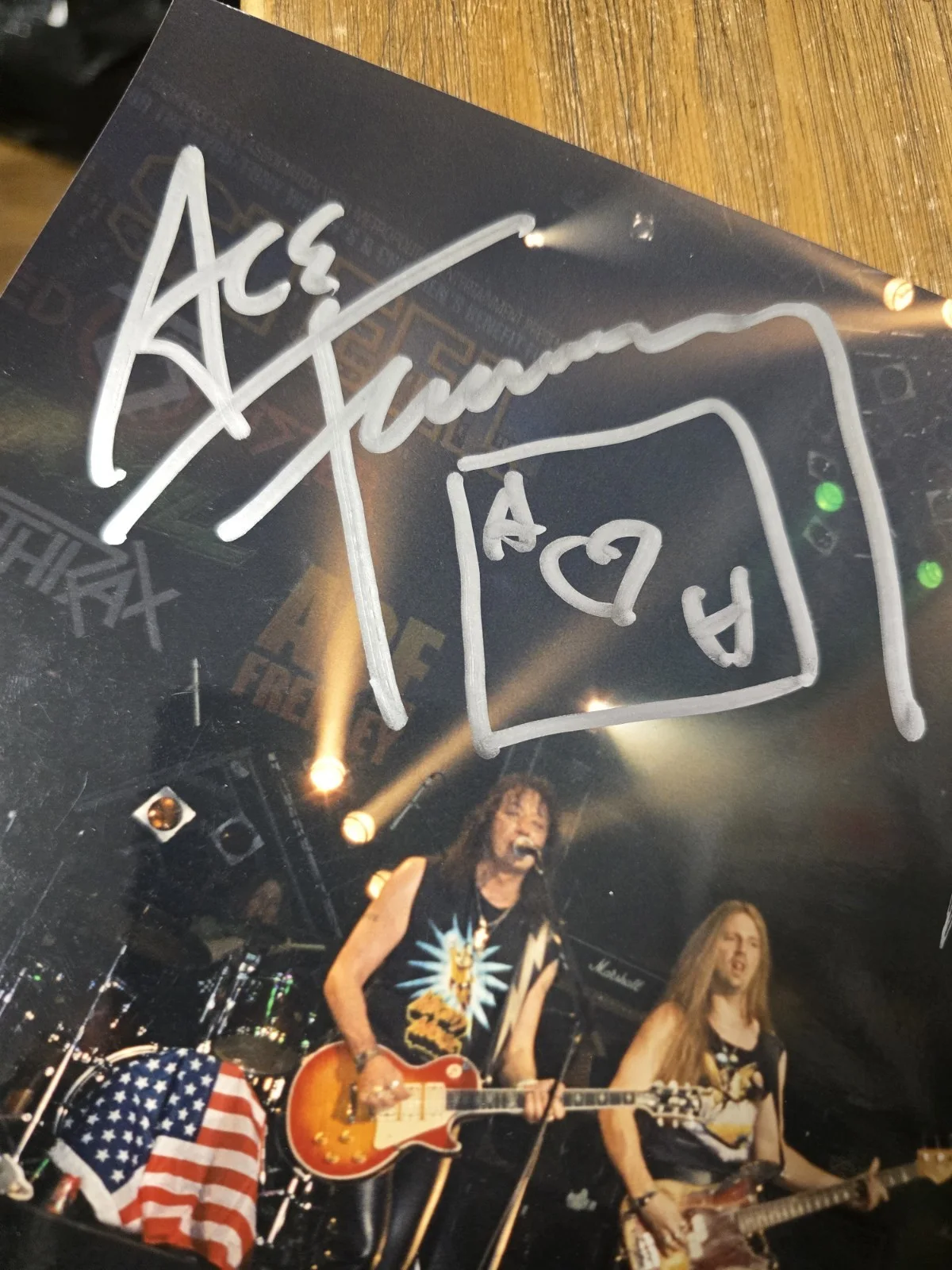 ACE FREHLEY & KARL COCHRAN Signed AUTO 8x12 Photo 2001 KISS RIP COA VHTF 1/1, изображение 3