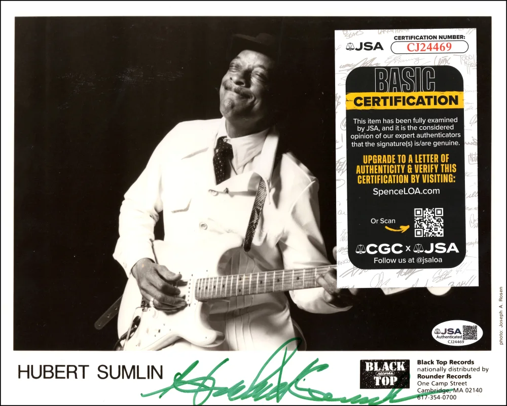 Hubert Simlin — Hubert Sumlin Signed Autograph 8x10 Original Promo Photo - Blues Guitar Icon JSA, image 2