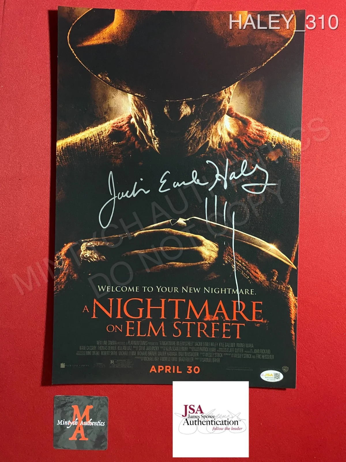 Jackie Earle Haley — Jackie Earle Haley signed 11x17 photo Nightmare on Elm Street Freddy Krueger JSA