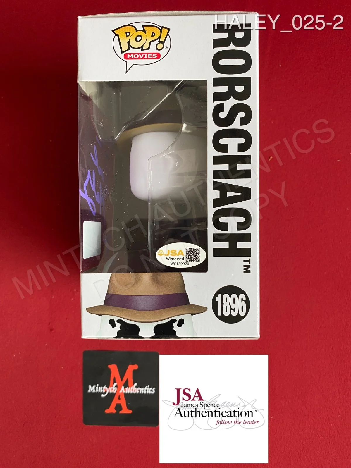 Jackie Earle Haley — Jackie Earle Haley autographed signed Watchmen Rorschach Funko Pop #1896 JSA, изображение 2