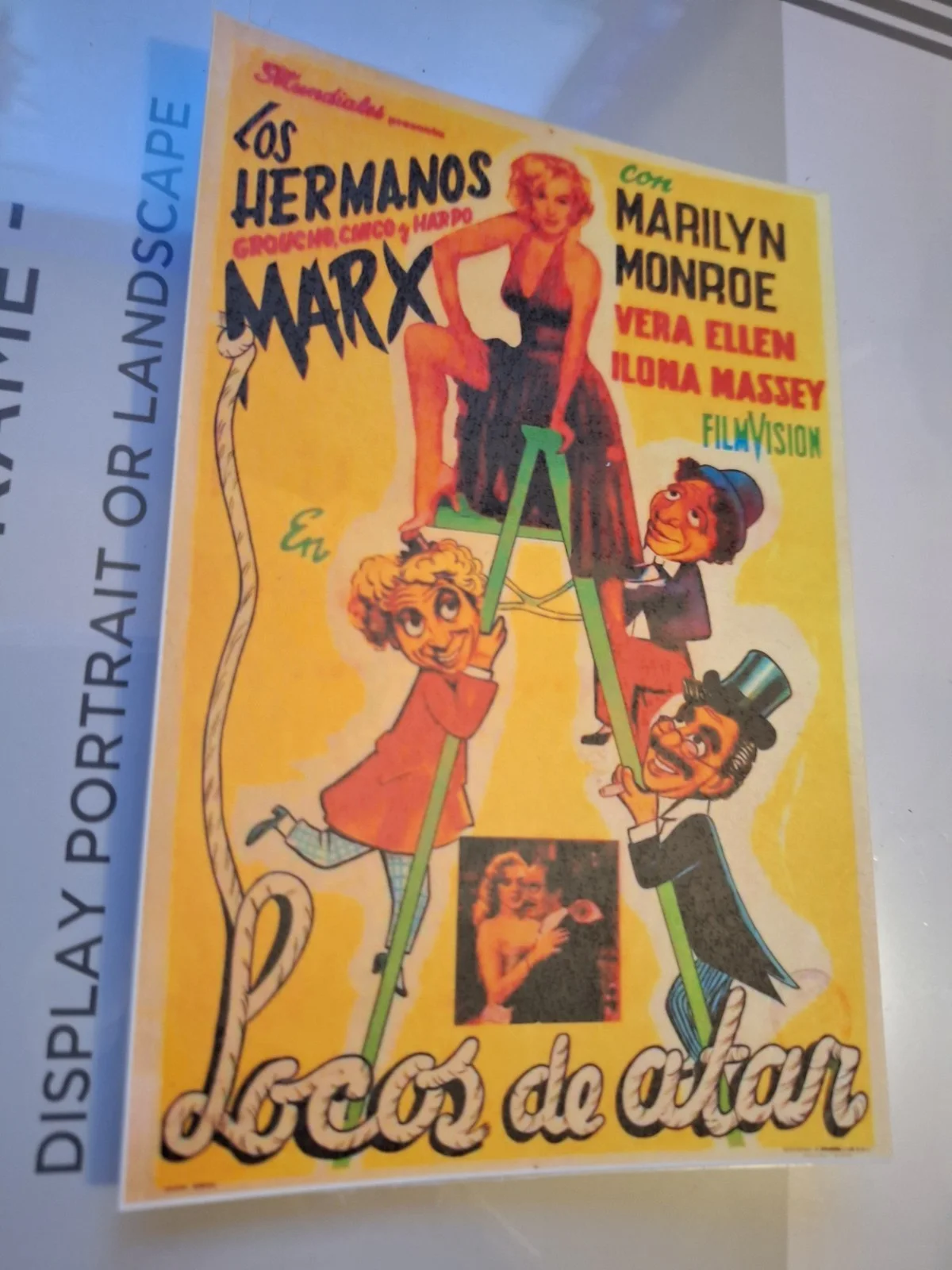 LOVE HAPPY 1949 Marx Brothers Marilyn Monroe Vintage Film Reproduction Postcard, изображение 2