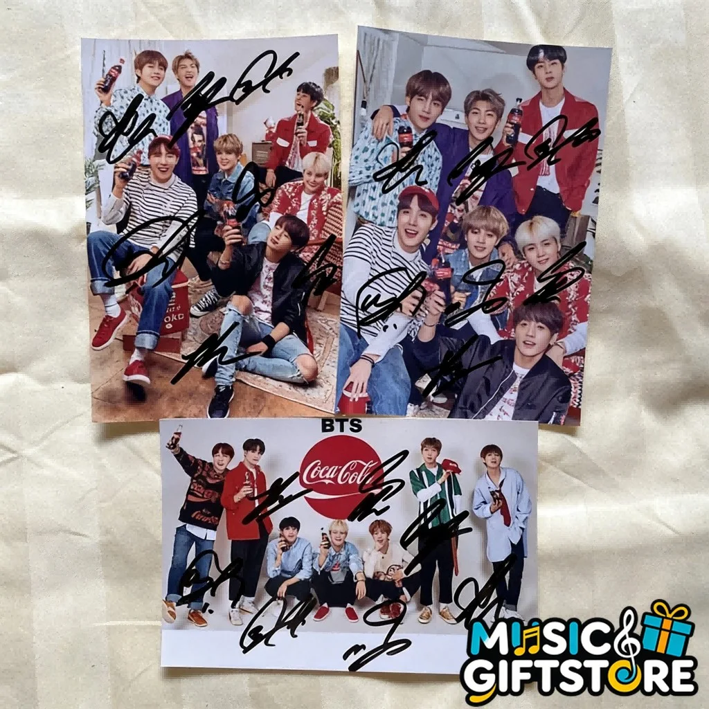 BTS JK JUNG KOOK V SUGA JIN JIMIN Group Autographed Signed Photo K-POP RARE #MUG, изображение 2