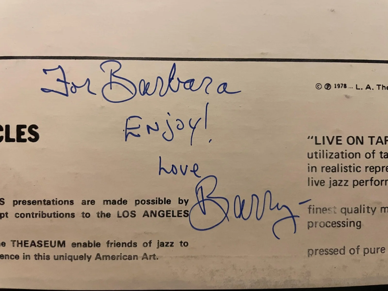RARE SIGNED LP Barry Zweig Desert Vision Jazz Chronicles JCS 788 USED GREAT, image 3