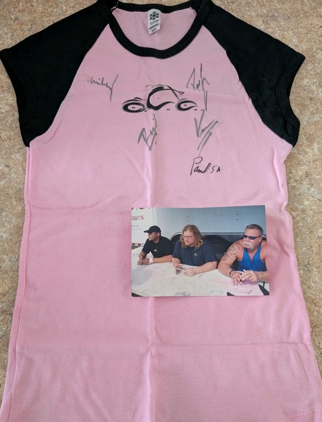 Women's Orange county Choppers Tshirt Autographed With Photo Signing Shirt, изображение 2