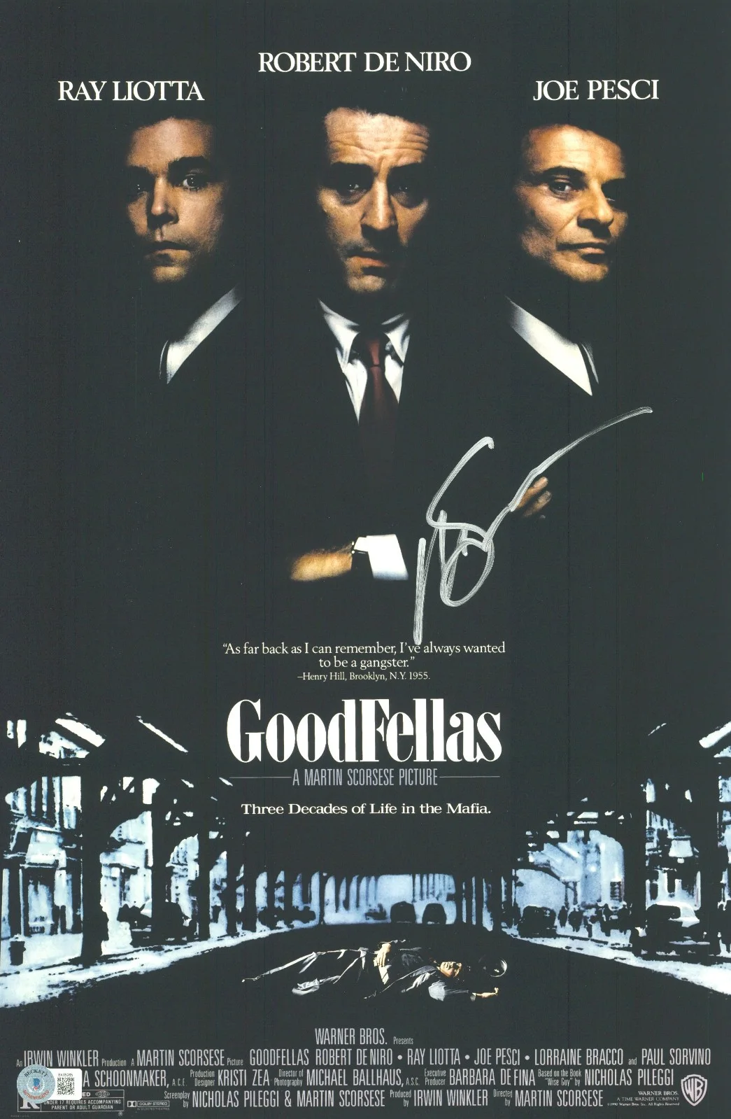 MARTIN SCORSESE — MARTIN SCORSESE SIGNED AUTOGRAPH GOODFELLAS 12X18 PHOTO MINI POSTER BAS BECKETT