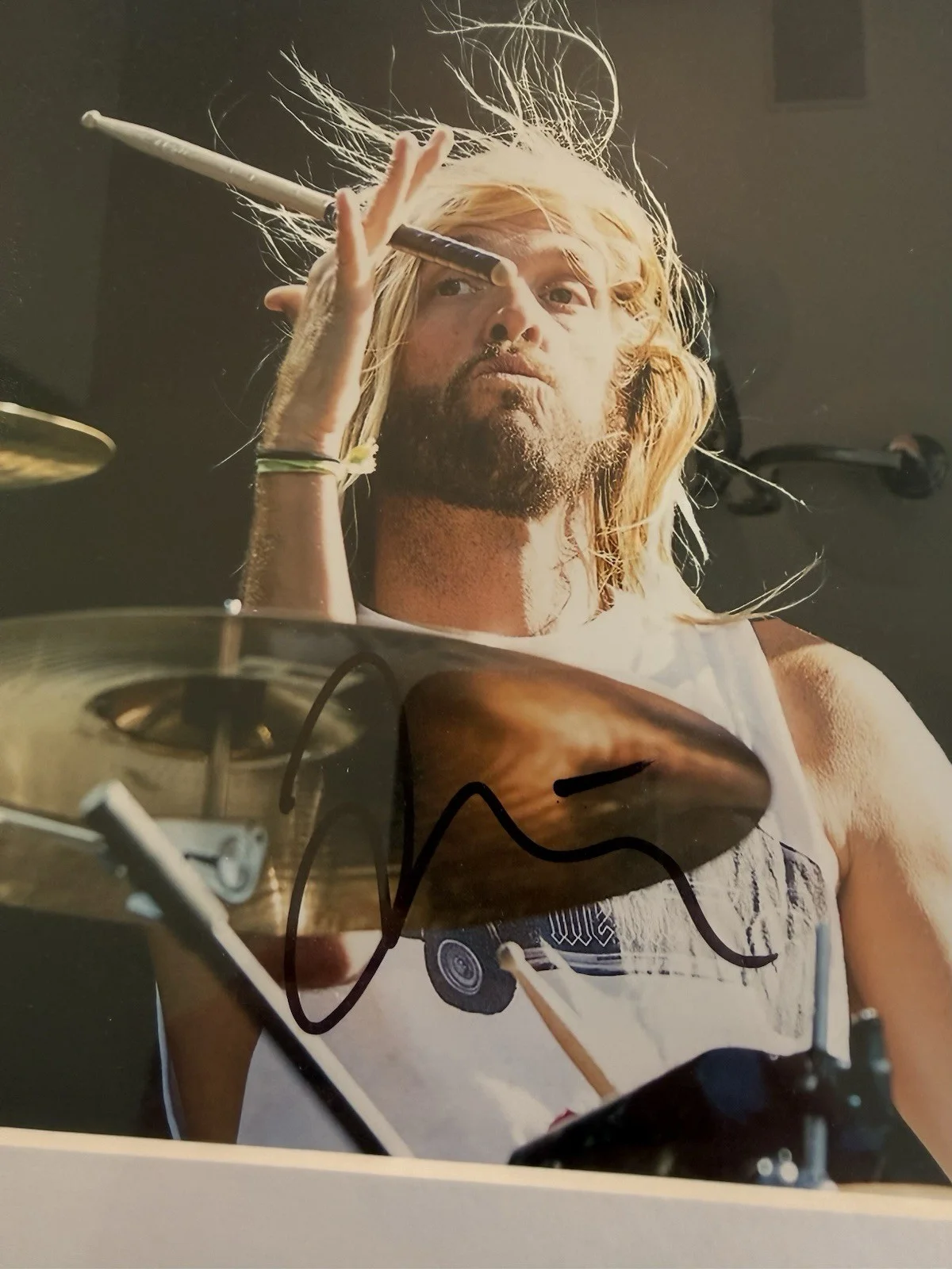 Taylor Hawkins Signed BAS Photo Foo Fighters Picture In Frame, image 2