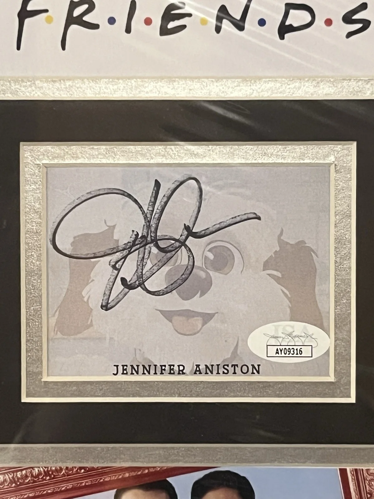 jennifer aniston — Jennifer Aniston Signed Cut Autographed "Friends" Photo Collage Framed JSA COA, image 2