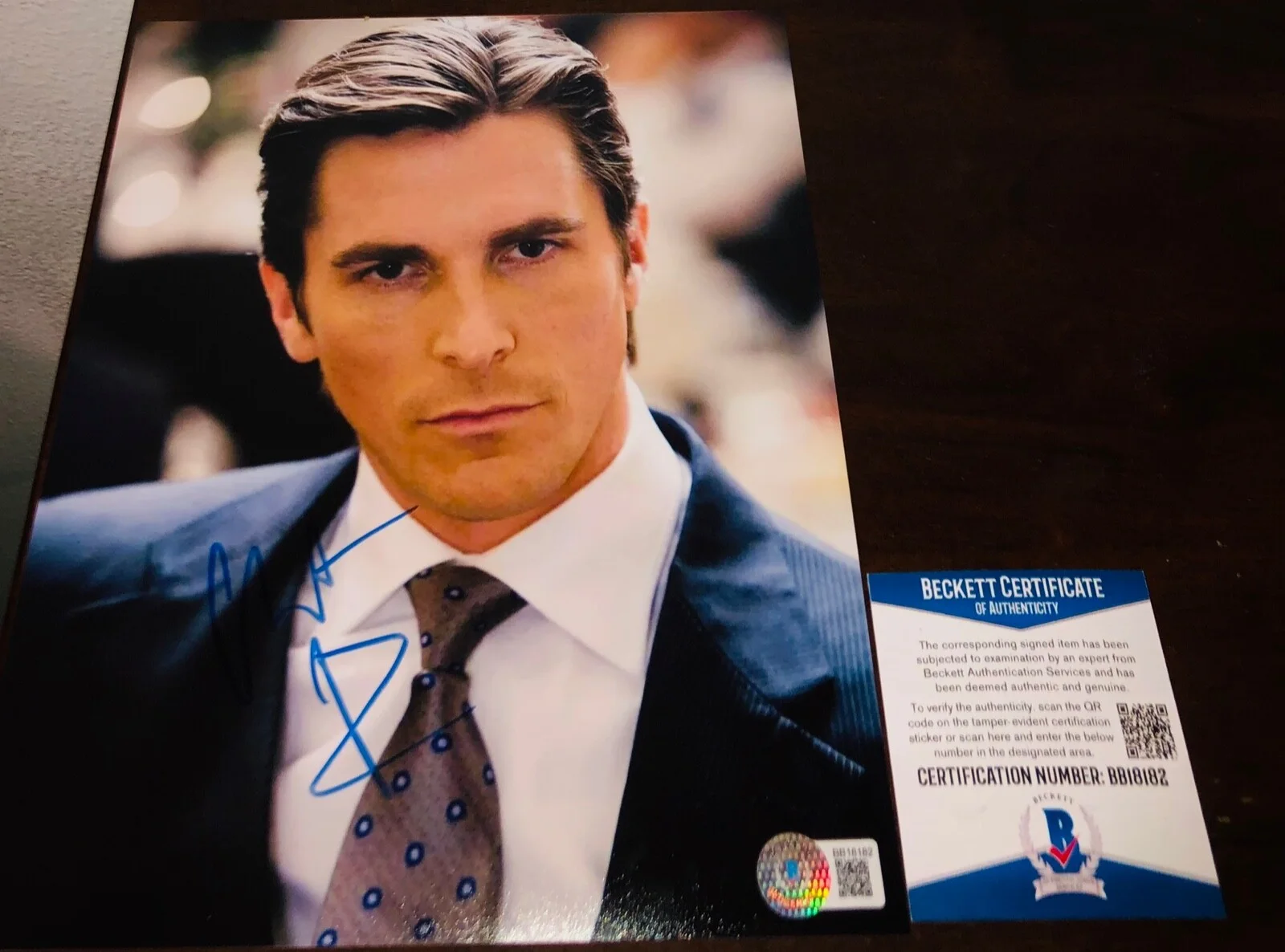Christian Bale — Christian Bale American Psycho Patrick Bateman Signed 8x10 Photo Beckett COA A