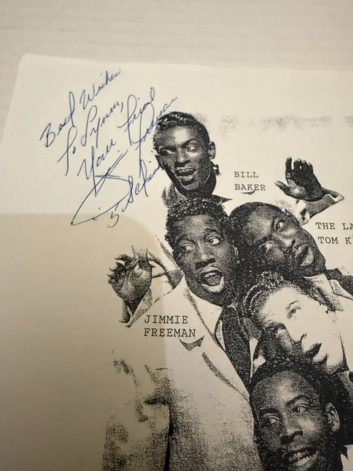 5 Satins Jimmy Freeman Autographed Photocopy Publicity Shot, image 2