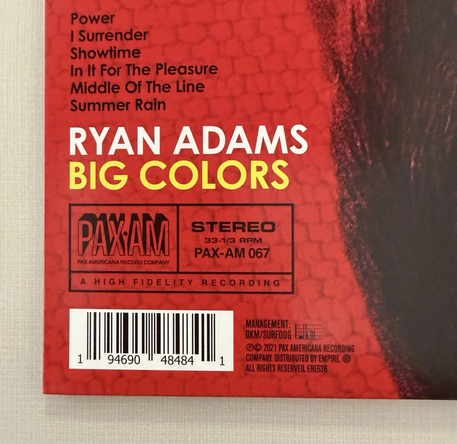 Ryan Adams SIGNED Big Colors Red Vinyl LP Autographed +7” Record, image 4