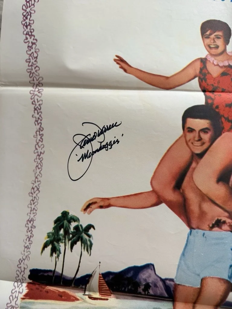 James Darren Autographed Gidget Goes Hawaiian 1961 Original Poster Moondoggie, image 2