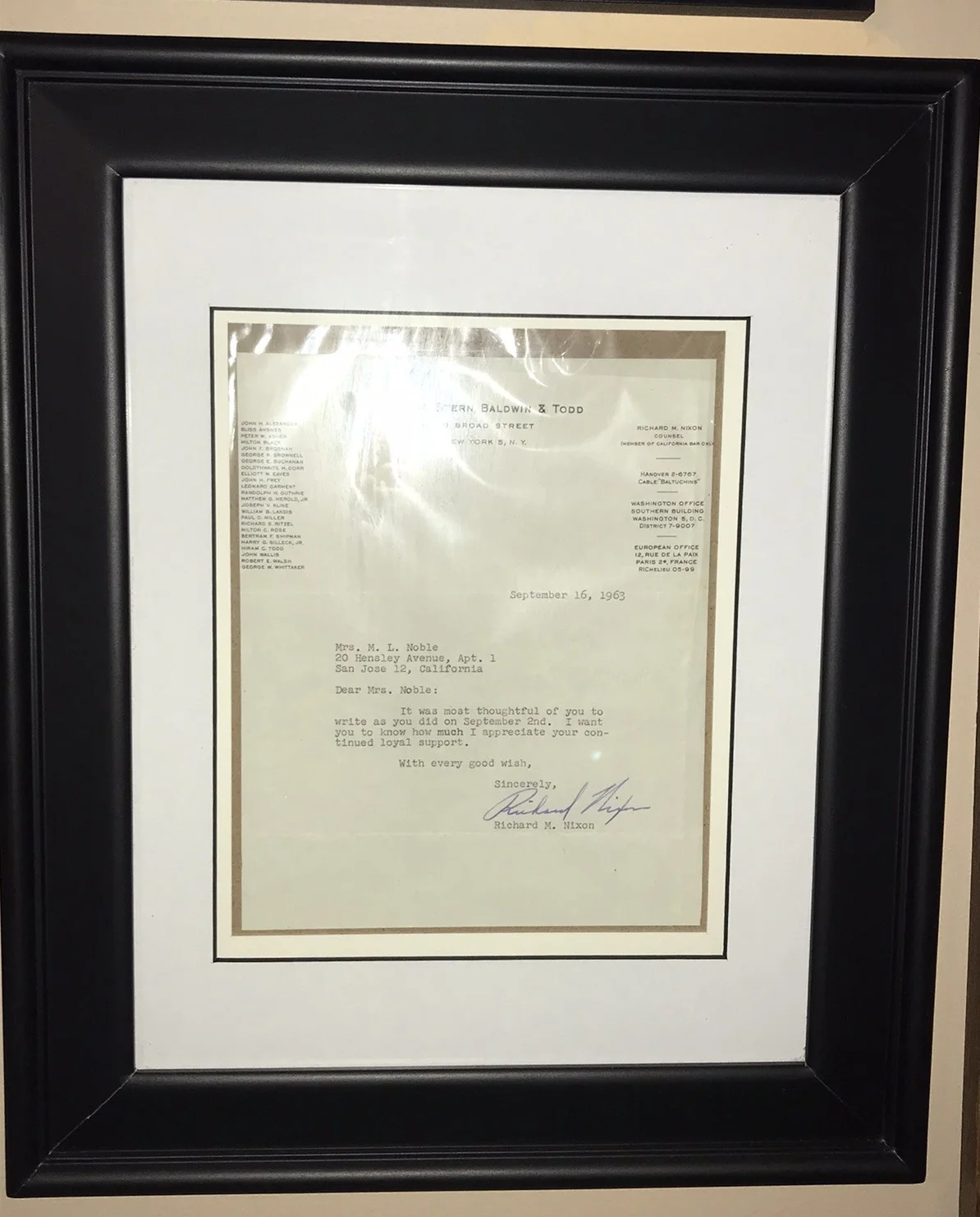 Richard Nixon Signed 1963 Letter Document Vice President Framed Rare HTF *Read, image 5