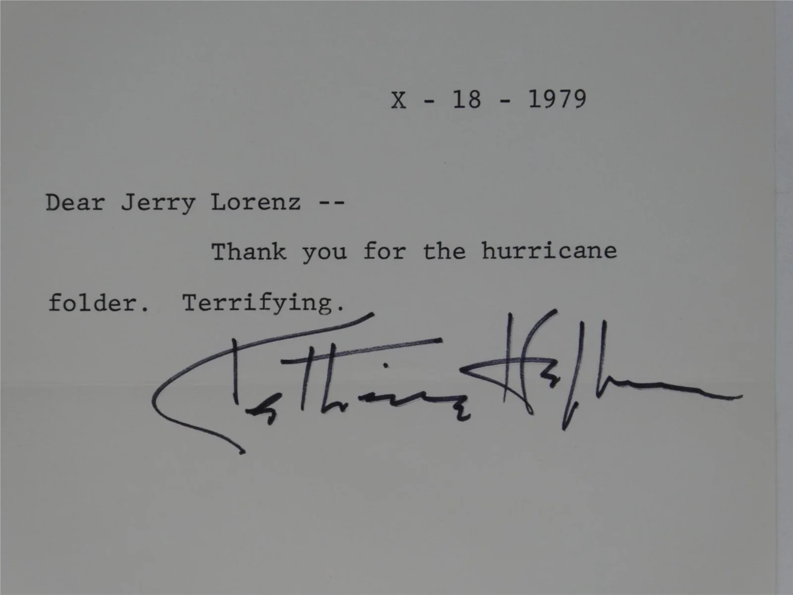 Katherine Hepburn — Katharine Hepburn Signed Typed Letter TLS Autographed 6x8 w/ Envelope, JSA COA, image 3