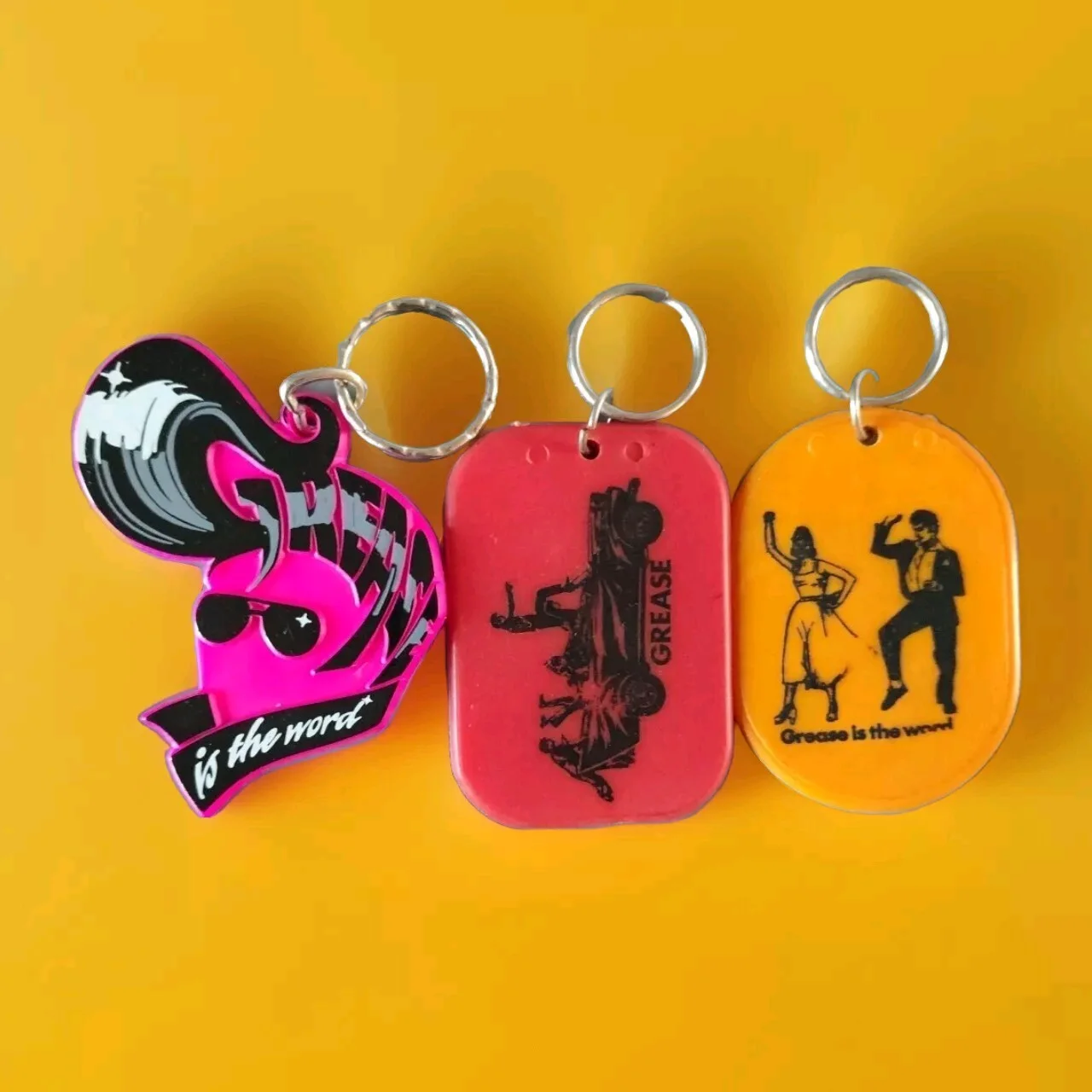 Vintage John Travolta Grease Keyring Movie Musical Merchandise Bundle Job Lot, image 2