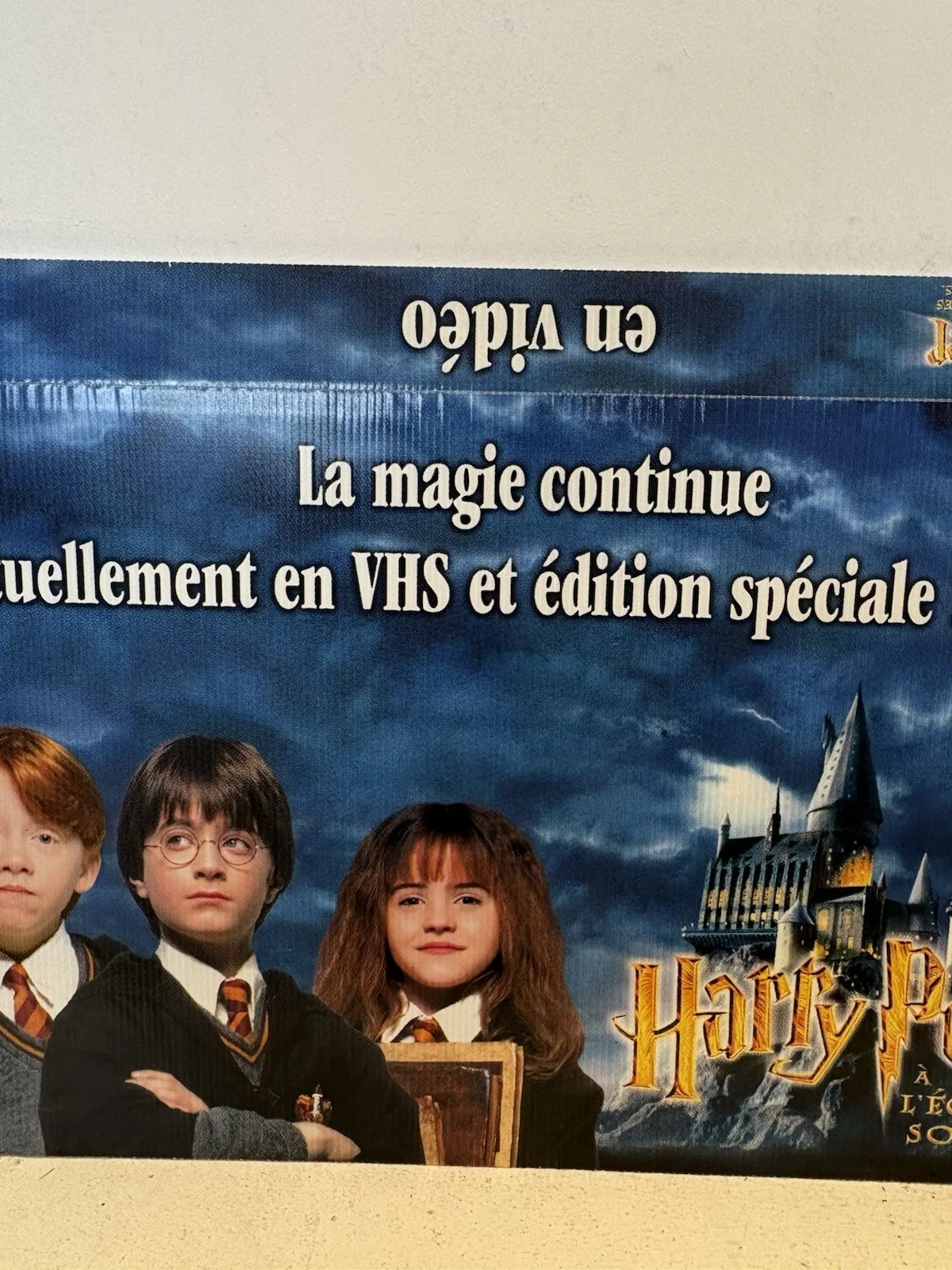 Harry Potter And The Philosophers Stone 2001 French VHS Billboard Sign 14x23”, изображение 3