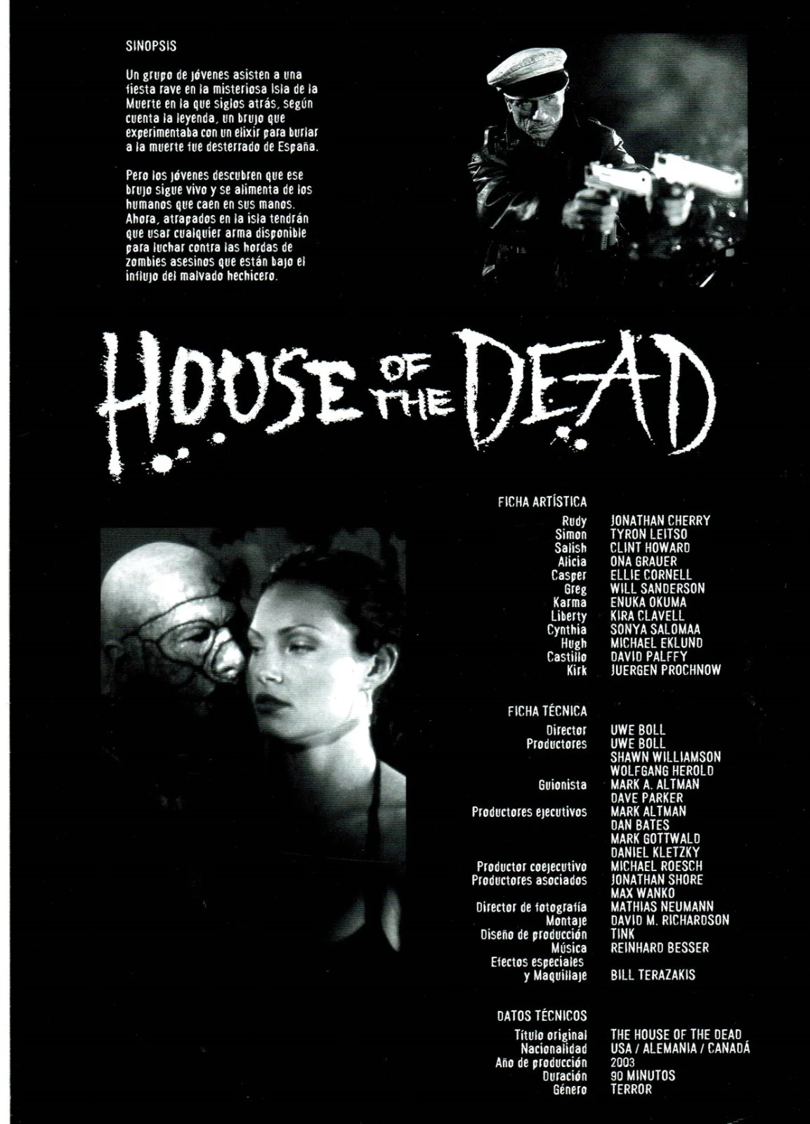 HOUSE OF THE DEAD (1) / ORIGINAL SPANISH PRESS SHEET, изображение 2