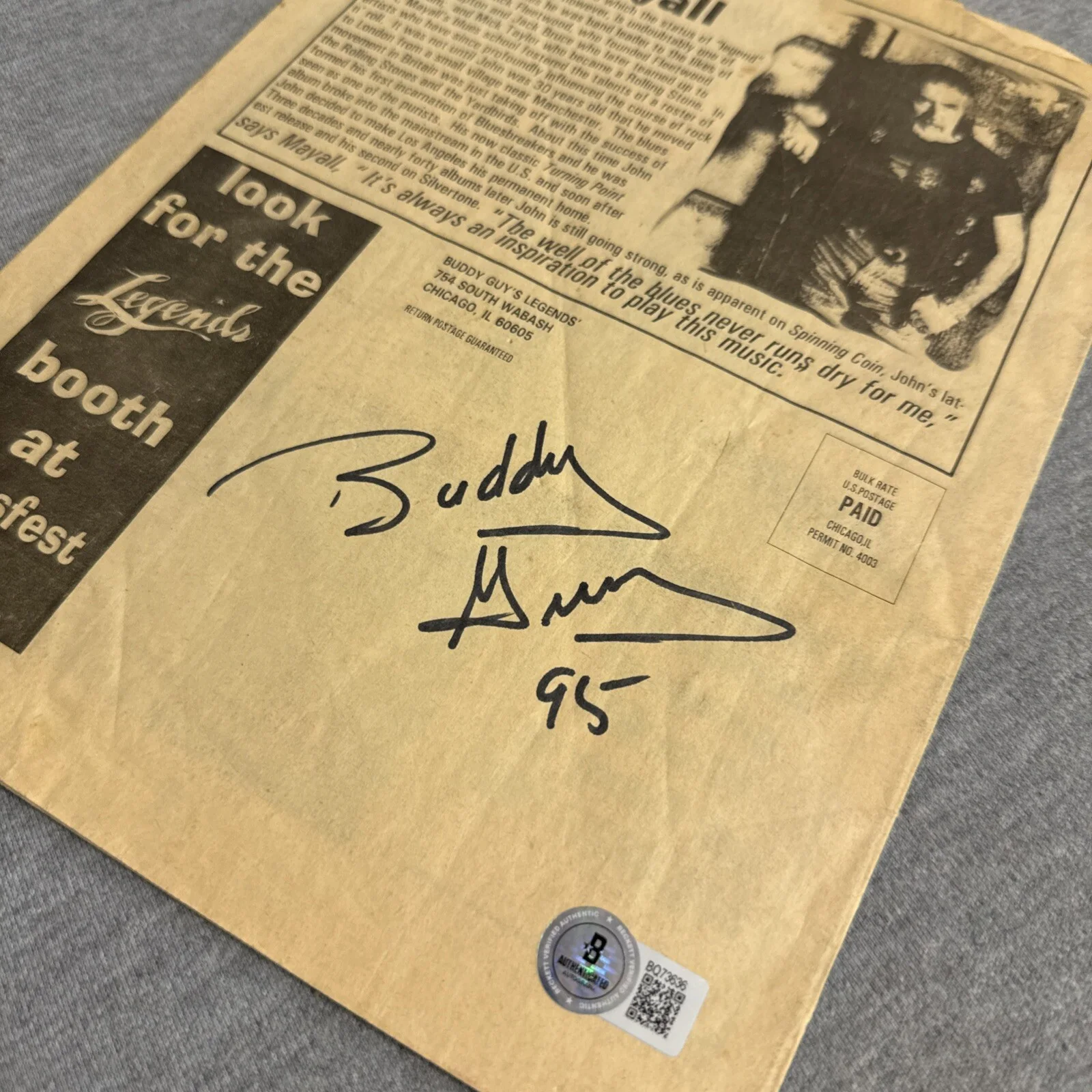 George "Buddy" Guy Signed Autographed Magazine Inscribed "95", image 2