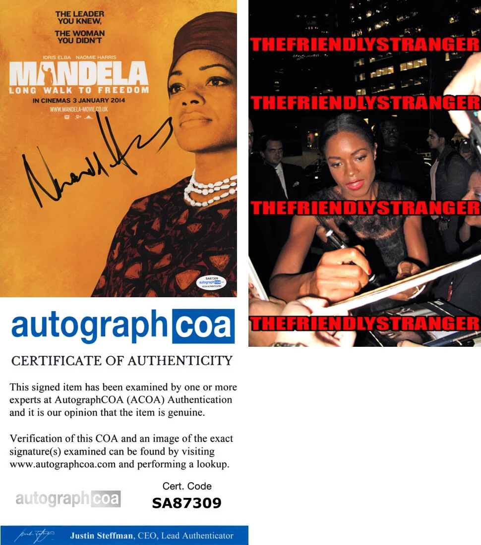 Naomie Harris — Naomie Harris signed "MANDELA" 8x10 Photo PROOF a SPECTRE Bond 007 ACOA COA