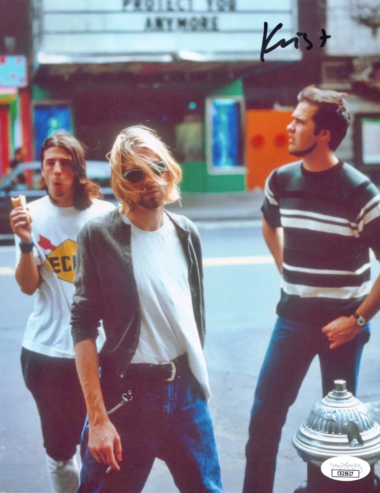 KRIST NOVOSELIC — Krist Novoselic signed "NIRVANA" 8x10 Photo a Kurt Cobain, Dave Grohl JSA COA, изображение 4