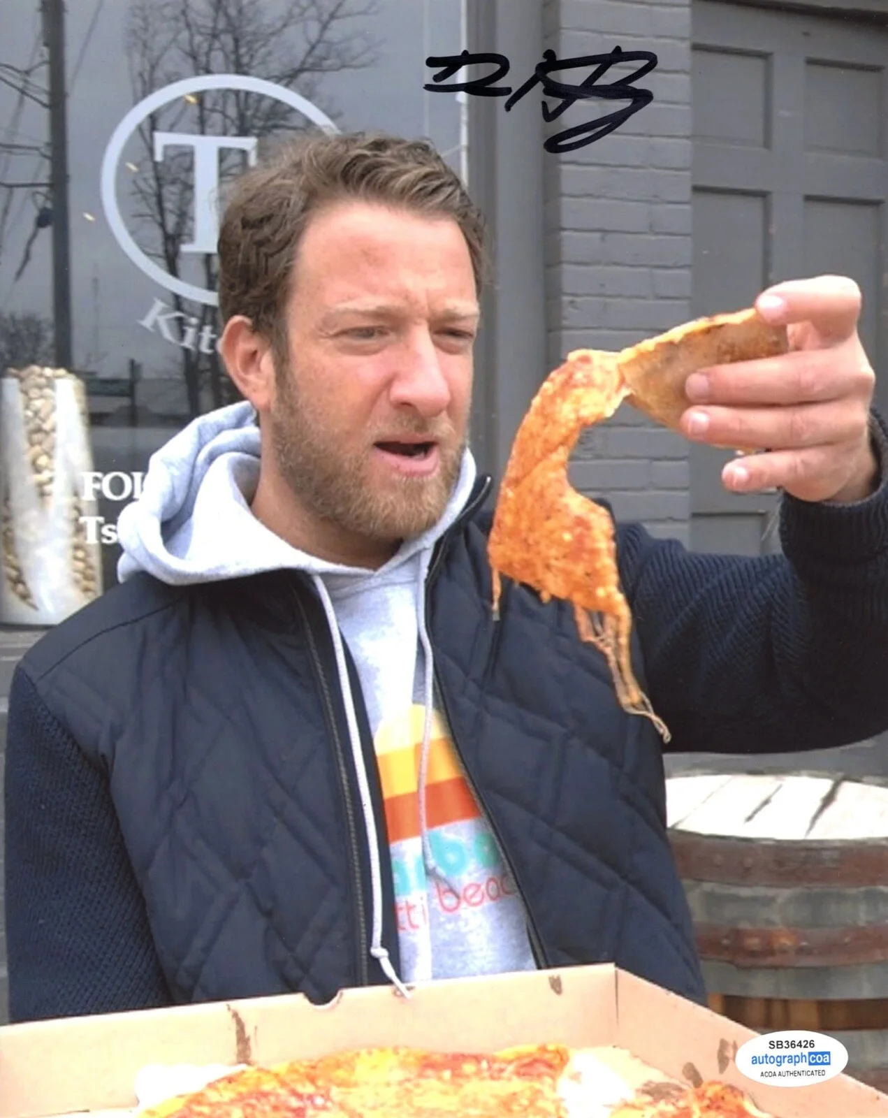 DAVE PORTNOY — Dave Portnoy signed "ONE BITE PIZZA" 8x10 Photo BARSTOOL SPORTS d Auto ACOA COA, изображение 4