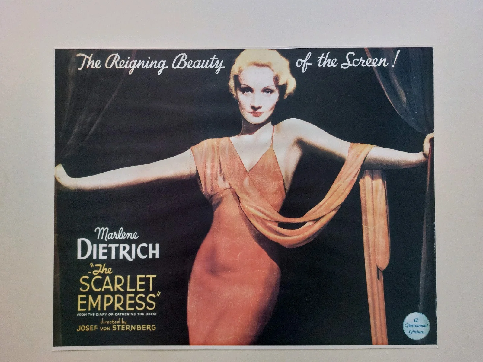 MARLENE DIETRICH "THE SCARLET EMPRESS " FILM POSTER, изображение 5