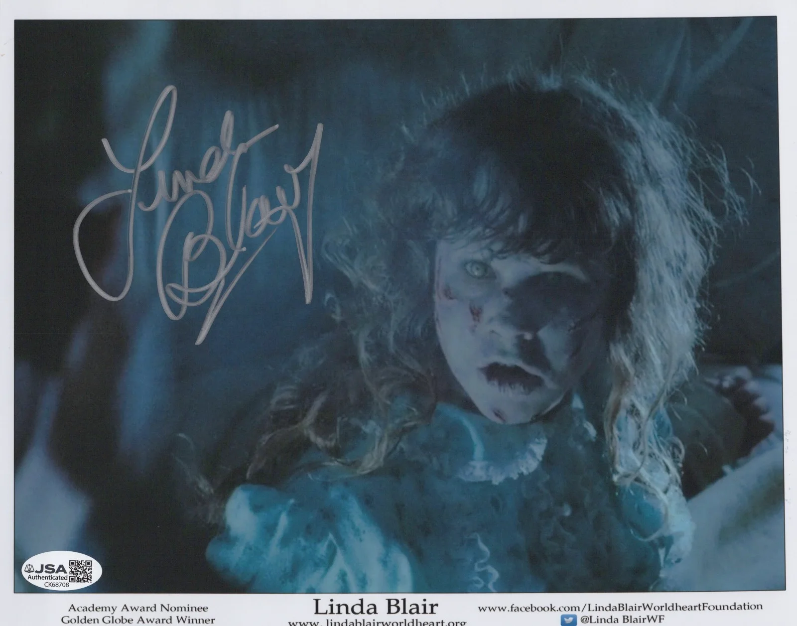 Linda Blair — The Exorcist- Linda Blair signed Regan 8x10 photo JSA COA