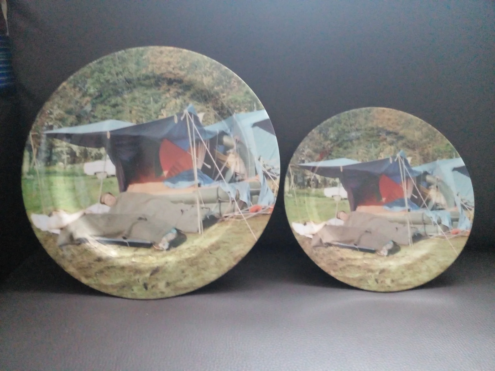 Carry On Camping Film Melamine Plastic Plates x 2 Retro Memorabilia Display, изображение 2