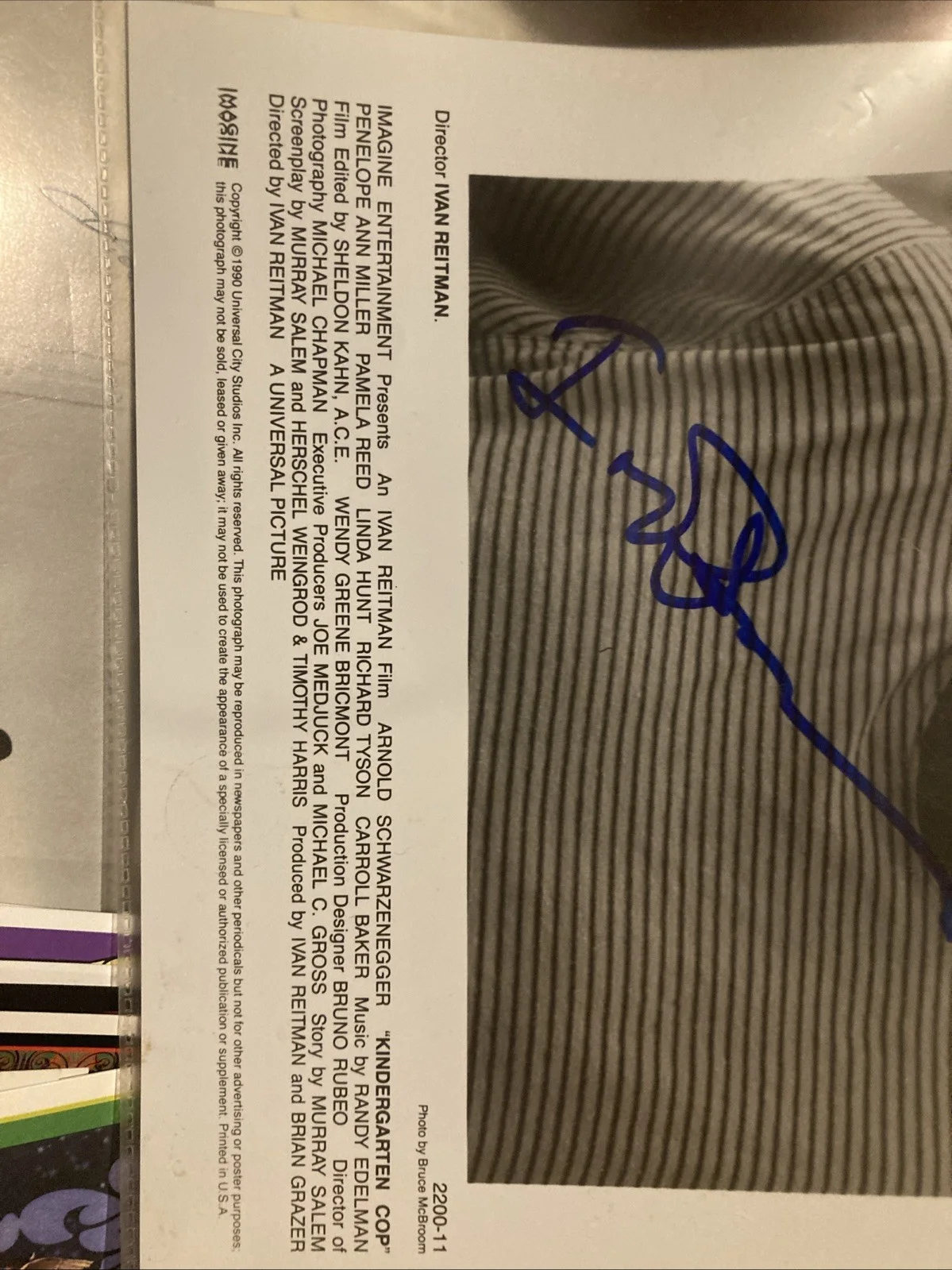 IVAN REITMAN — IVAN REITMAN HAND SIGNED 8X10 PHOTO MOVIE KINDERGARTEN COP DIRECTOR AUTOGRAPH, изображение 3