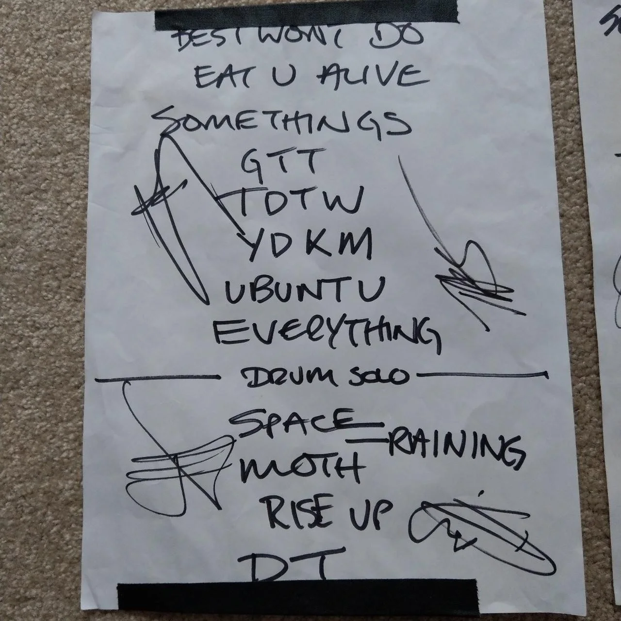 Two Art of Dying Autographed Original Handwritten Setlists Music Memorabilia, image 2