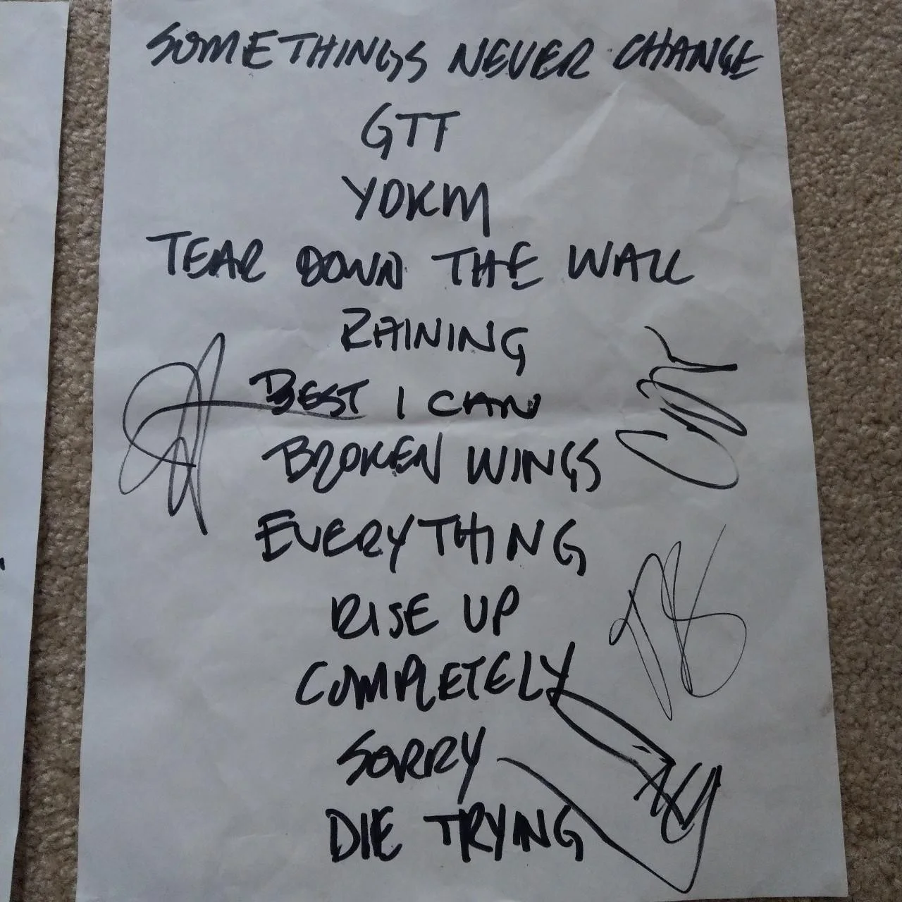 Two Art of Dying Autographed Original Handwritten Setlists Music Memorabilia, image 3