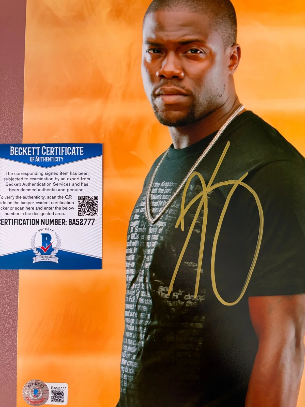 KEVIN HART — Kevin Hart Signed (BAS) •8x10 PHOTO•Beckett Certification •Actor~Comedian, image 2
