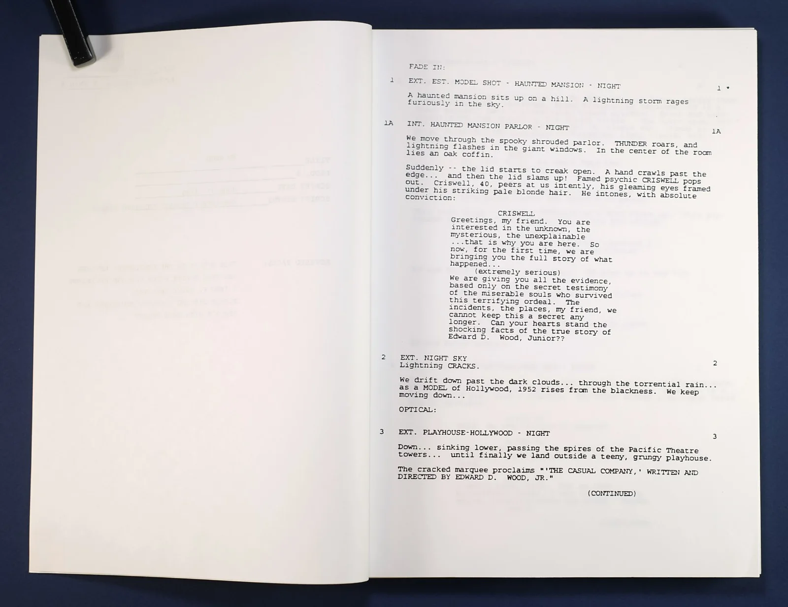 1993 Original Ed Wood Movie Script Signed by Cast Johnny Depp, Tim Burton, SJP, image 3